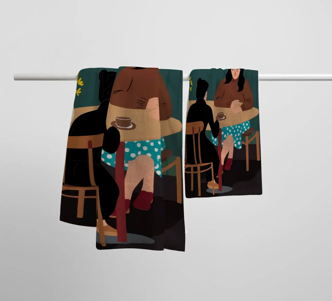 Cronaca del caffè intimo asciugamano da bagno da Giant Foxs