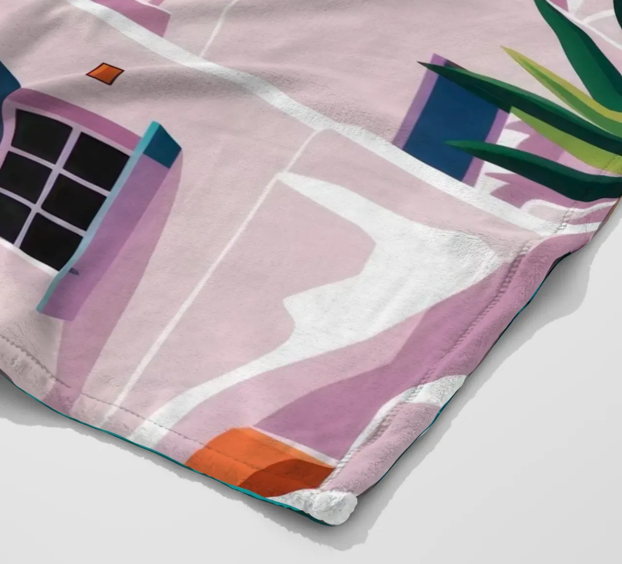 Santorini in Bloom coperta in pile da Ink Pulse