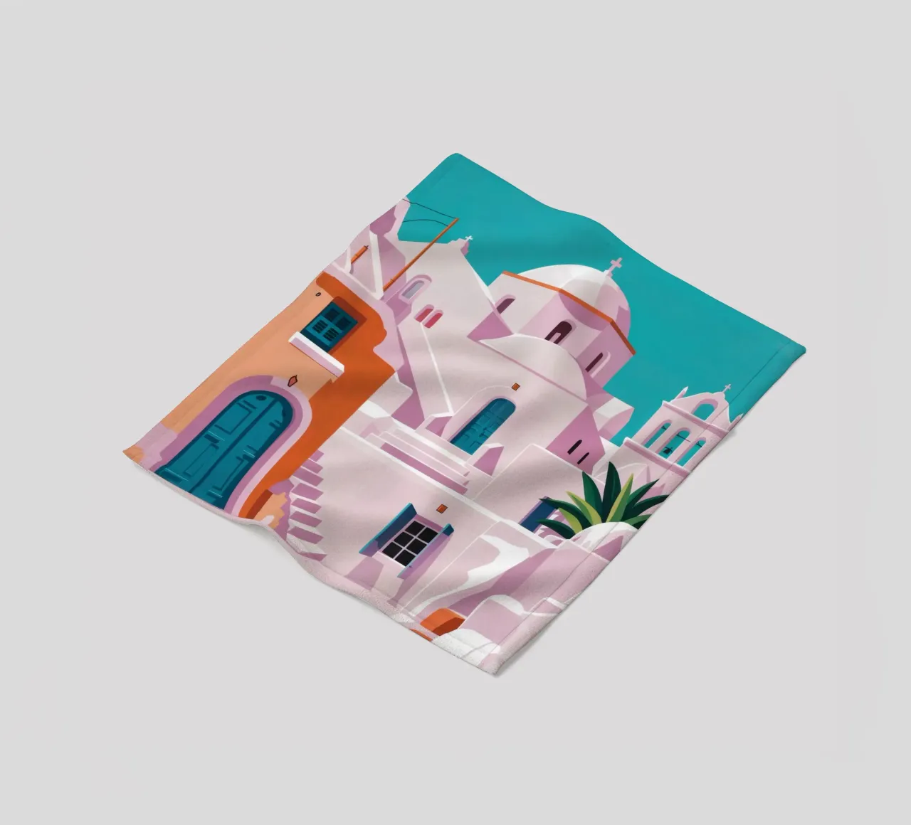 Santorini in Bloom coperta in pile da Ink Pulse