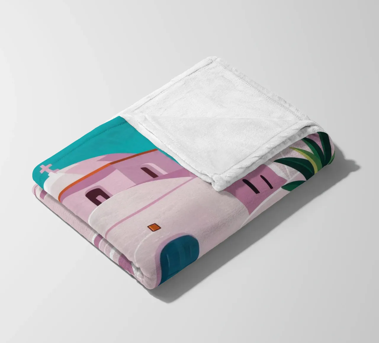 Santorini in Bloom coperta in pile da Ink Pulse