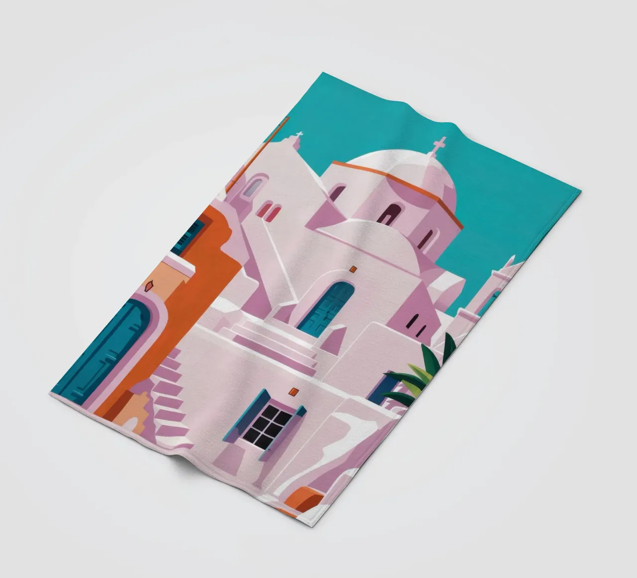 Santorini in Bloom coperta in pile da Ink Pulse