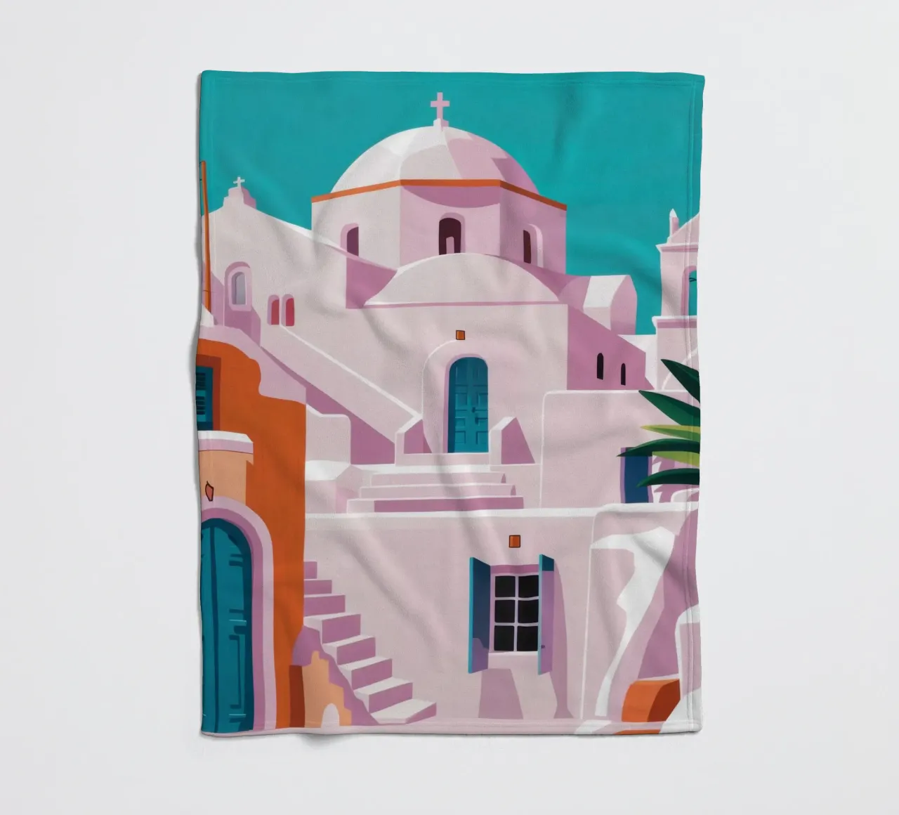 Santorini in Bloom coperta in pile da Ink Pulse