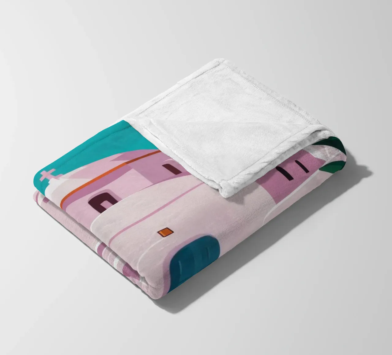 Santorini in Bloom coperta in pile da Ink Pulse