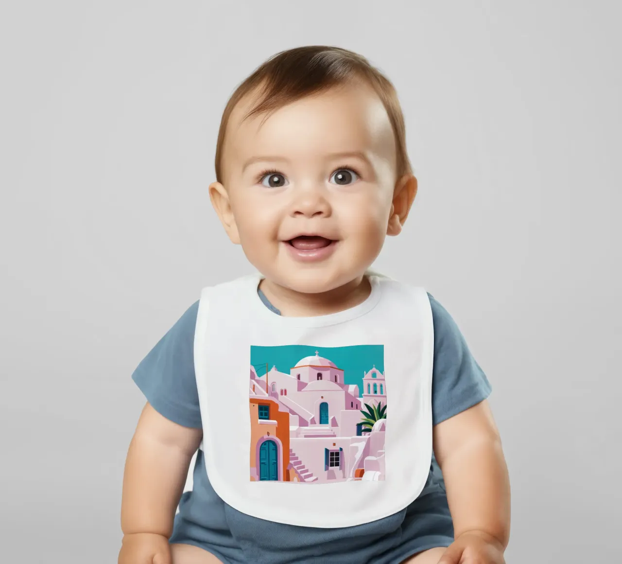 Santorini in Bloom bavaglino da Ink Pulse