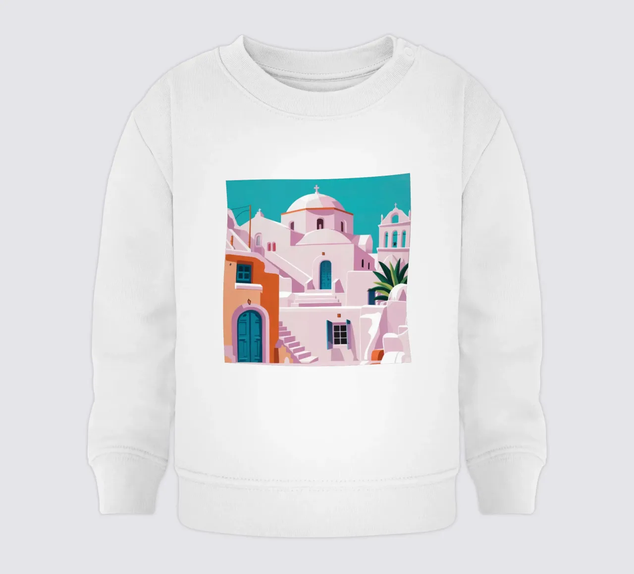 Santorini in Bloom felpa neonato da Ink Pulse