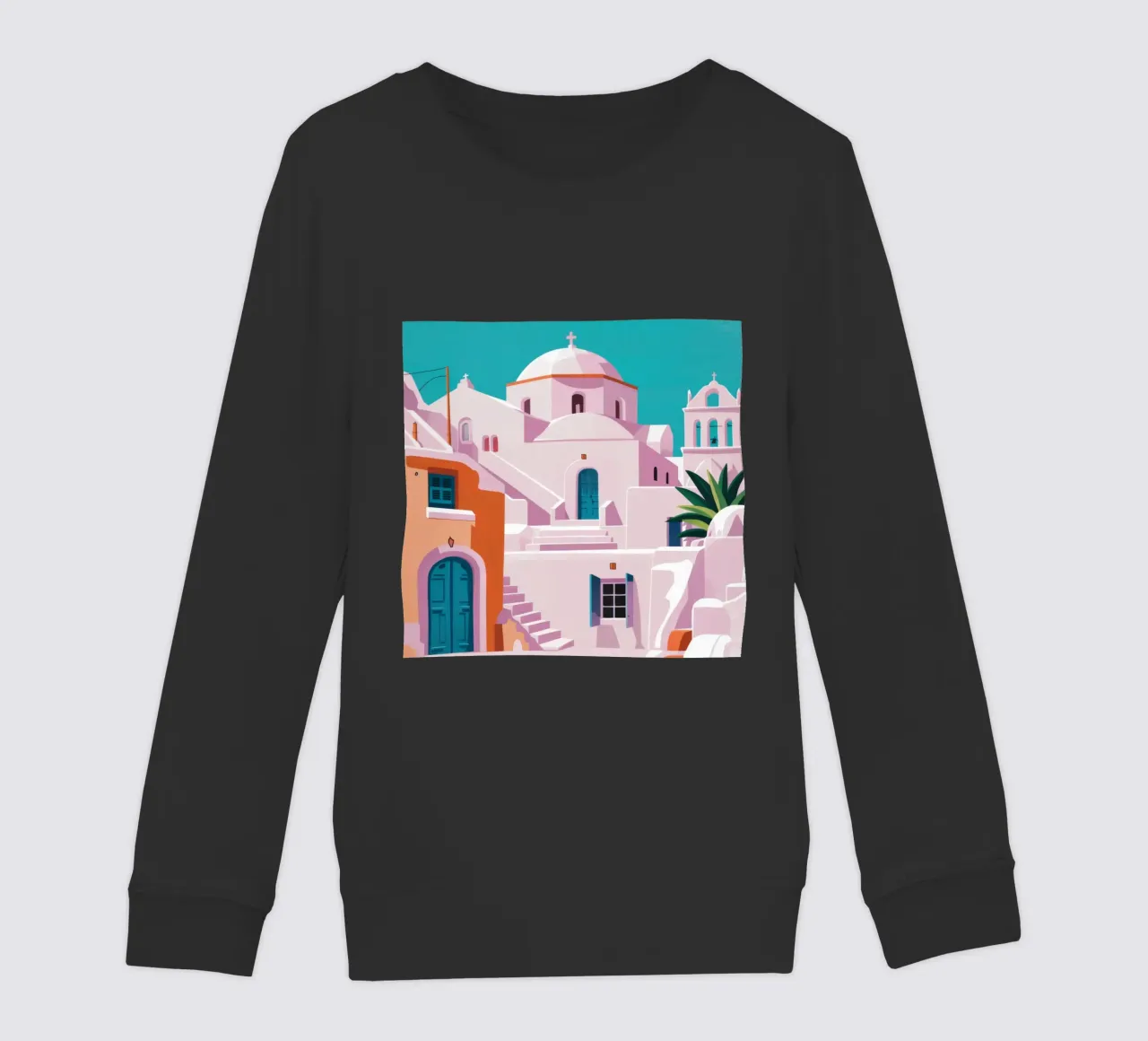 Santorini in Bloom felpa bambino da Ink Pulse