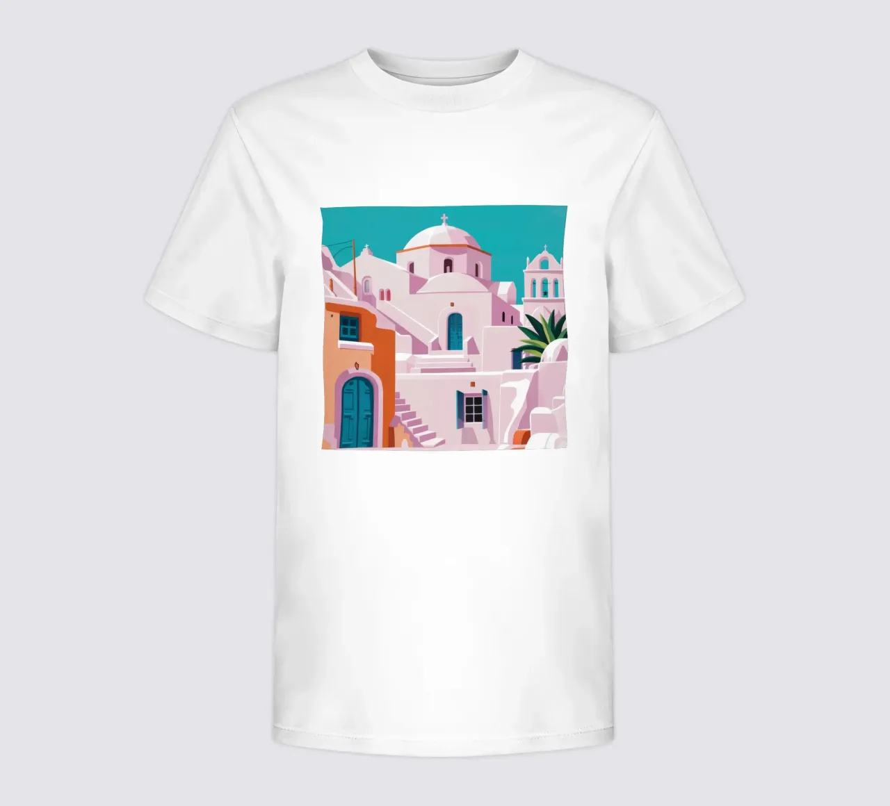 Santorini in Bloom t-shirt bambini da Ink Pulse