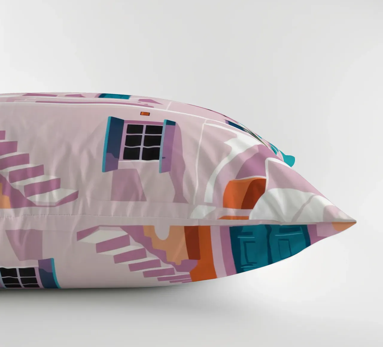 Santorini in Bloom cuscino da Ink Pulse