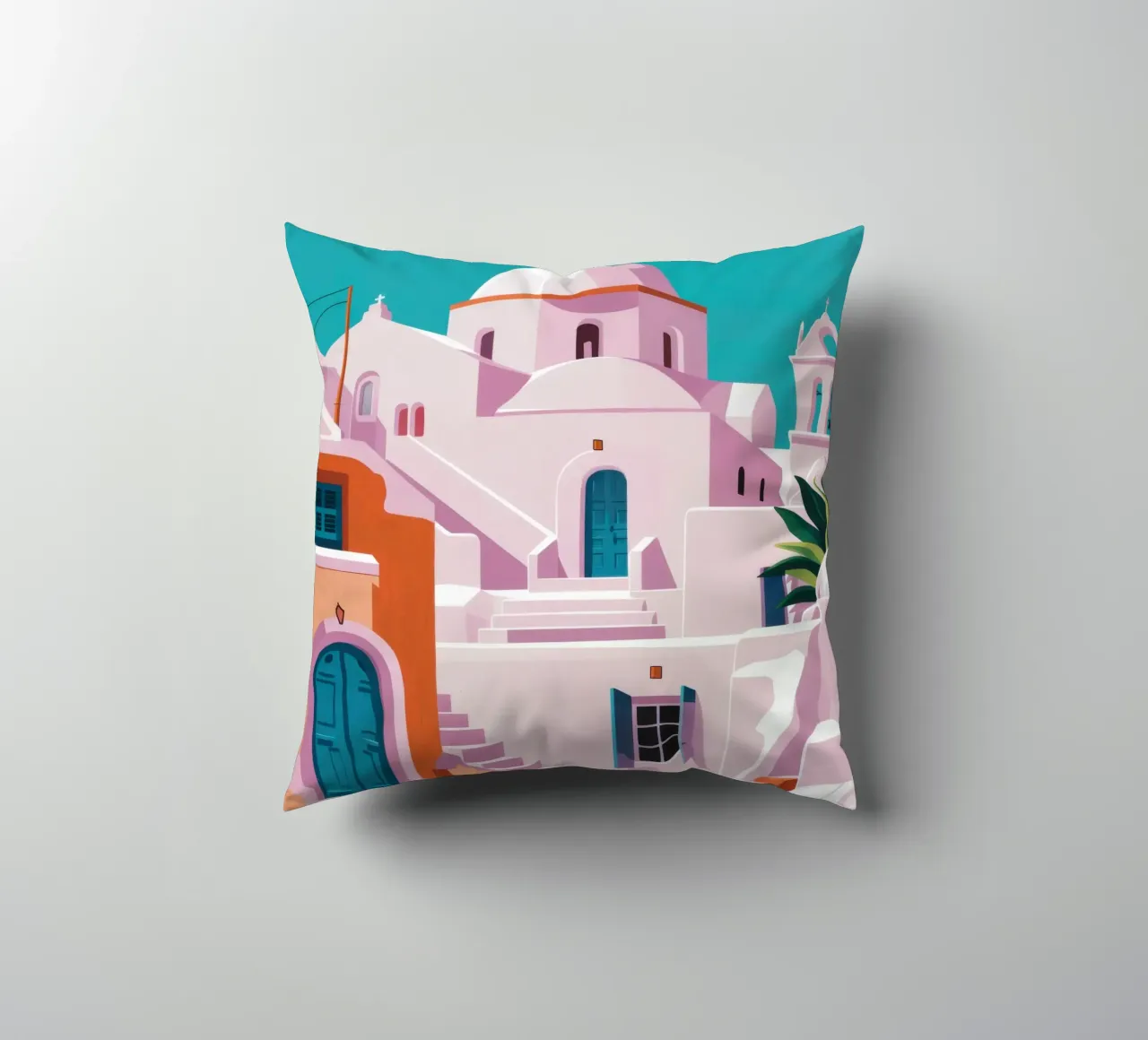 Santorini in Bloom cuscino da Ink Pulse