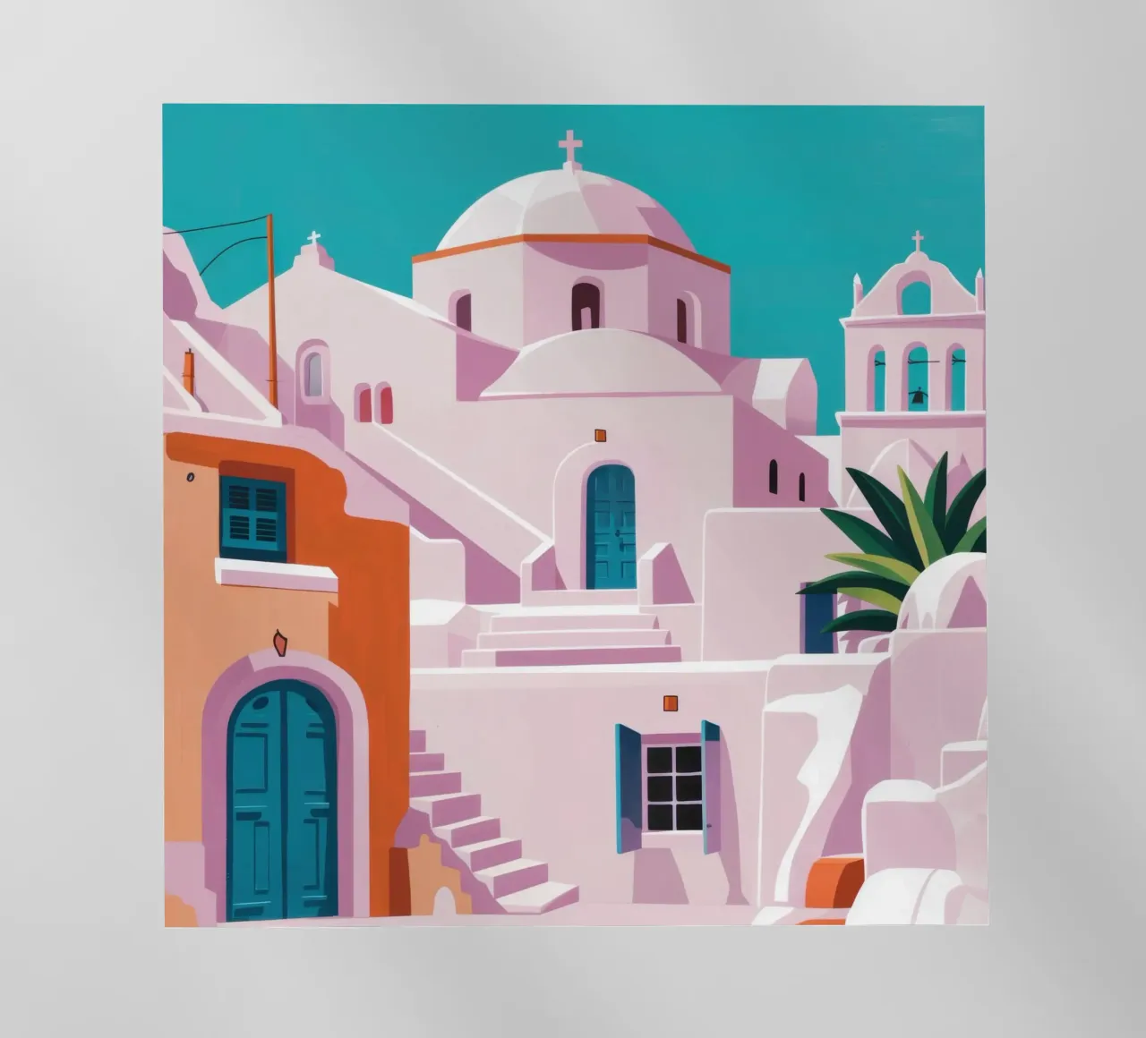 Santorini in Bloom pellicola backlit da Ink Pulse