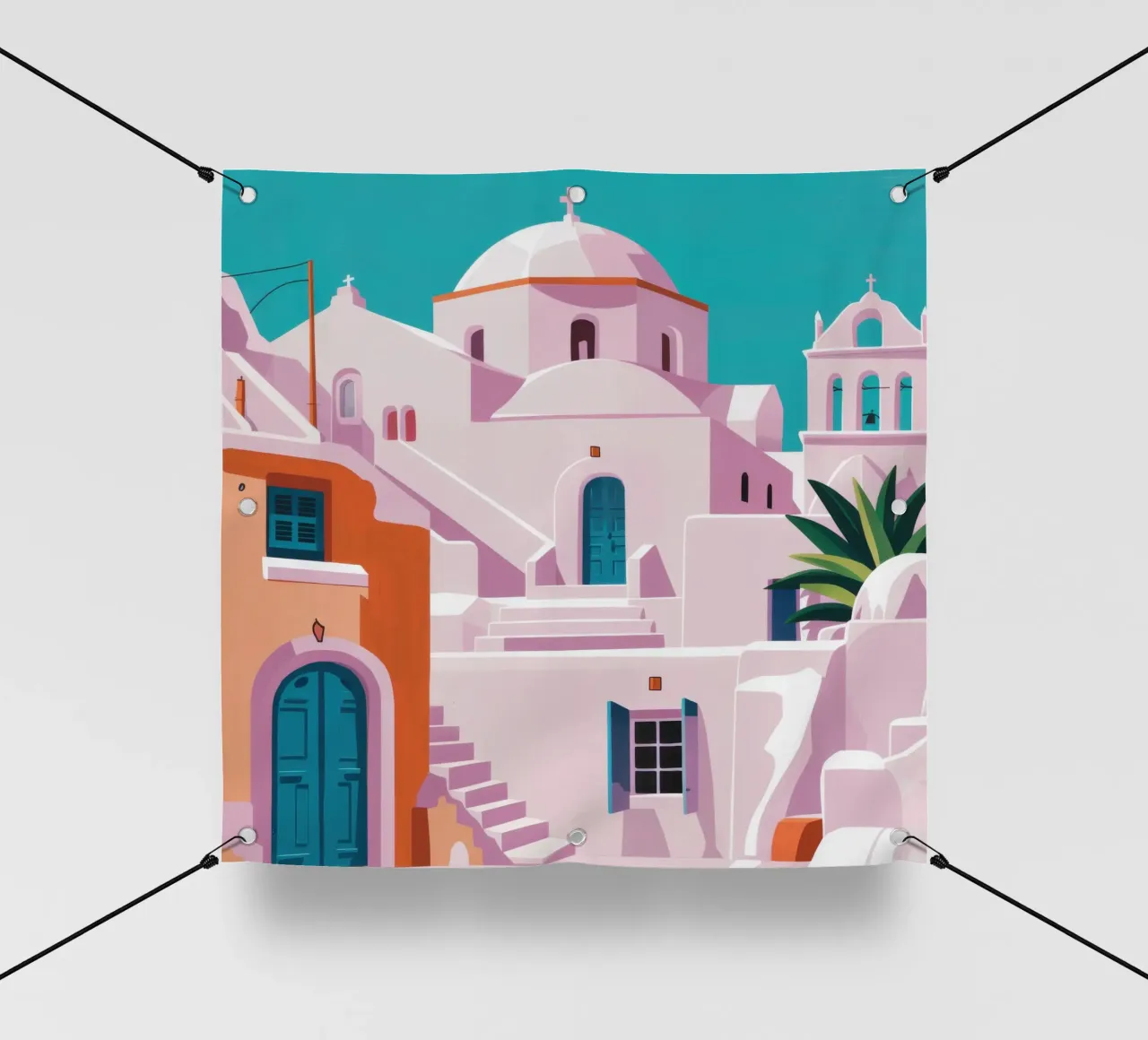 Santorini in Bloom telo in pvc da Ink Pulse