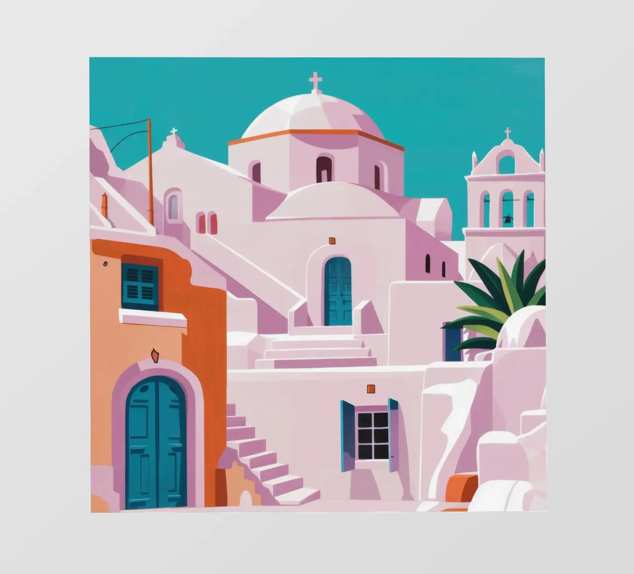 Santorini in Bloom telo in pvc da Ink Pulse