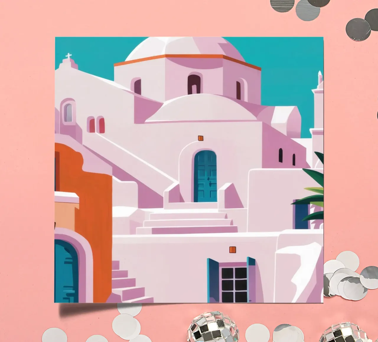 Santorini in Bloom foglio adesivo da Ink Pulse