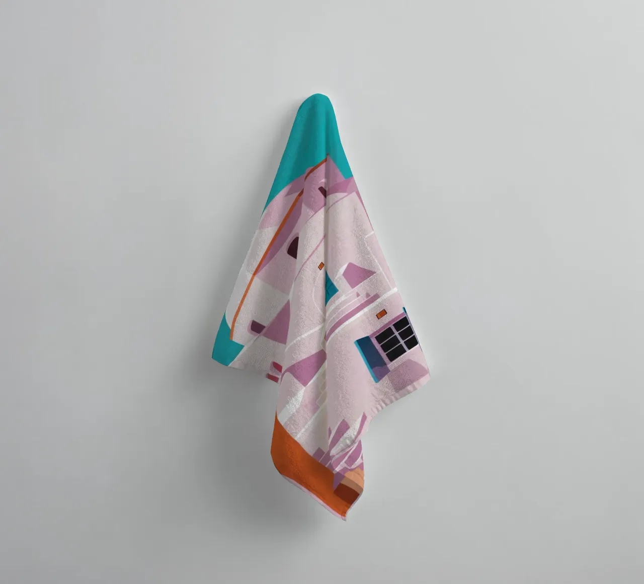 Santorini in Bloom asciugamano da bagno da Ink Pulse