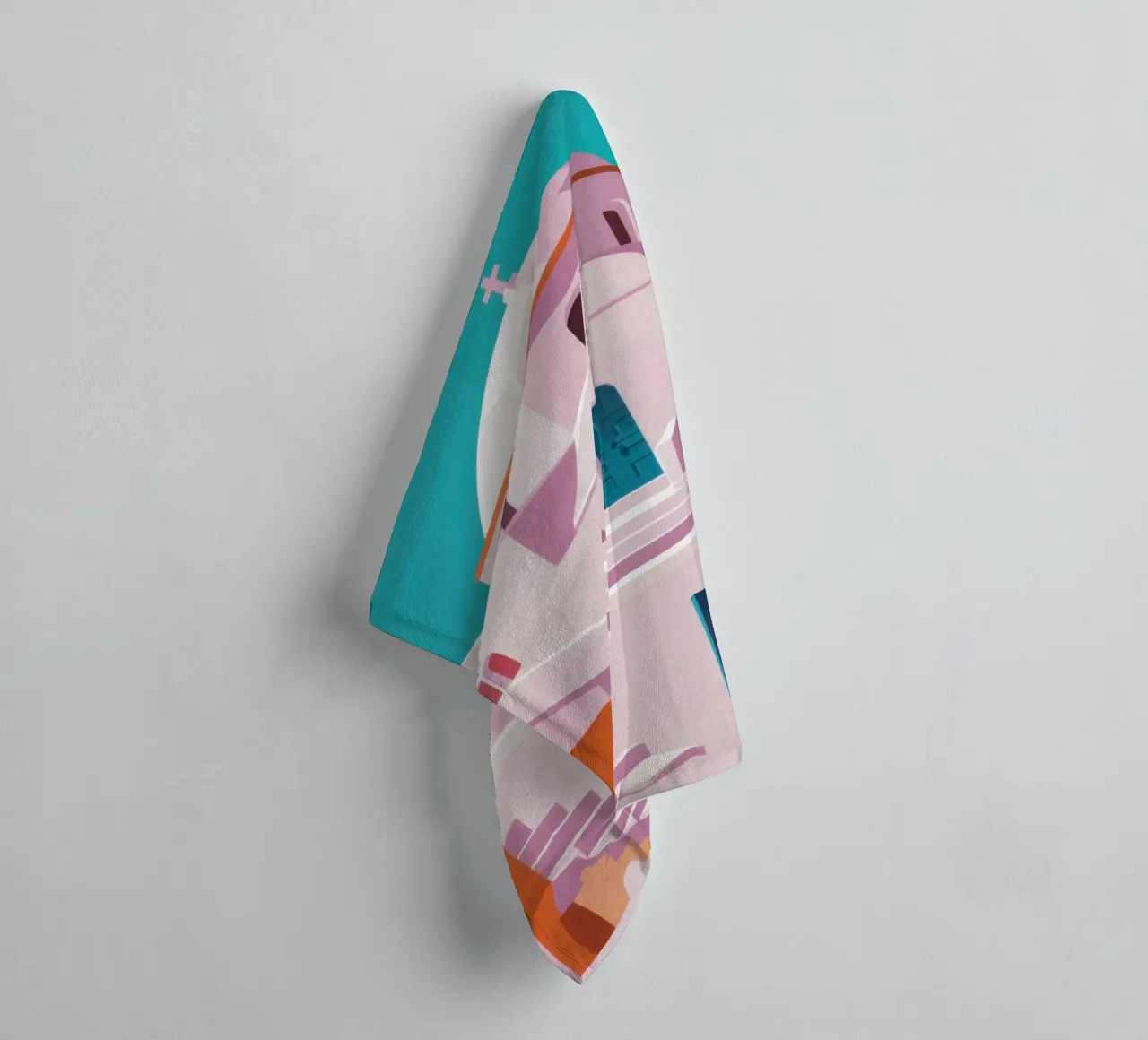 Santorini in Bloom asciugamano da bagno da Ink Pulse