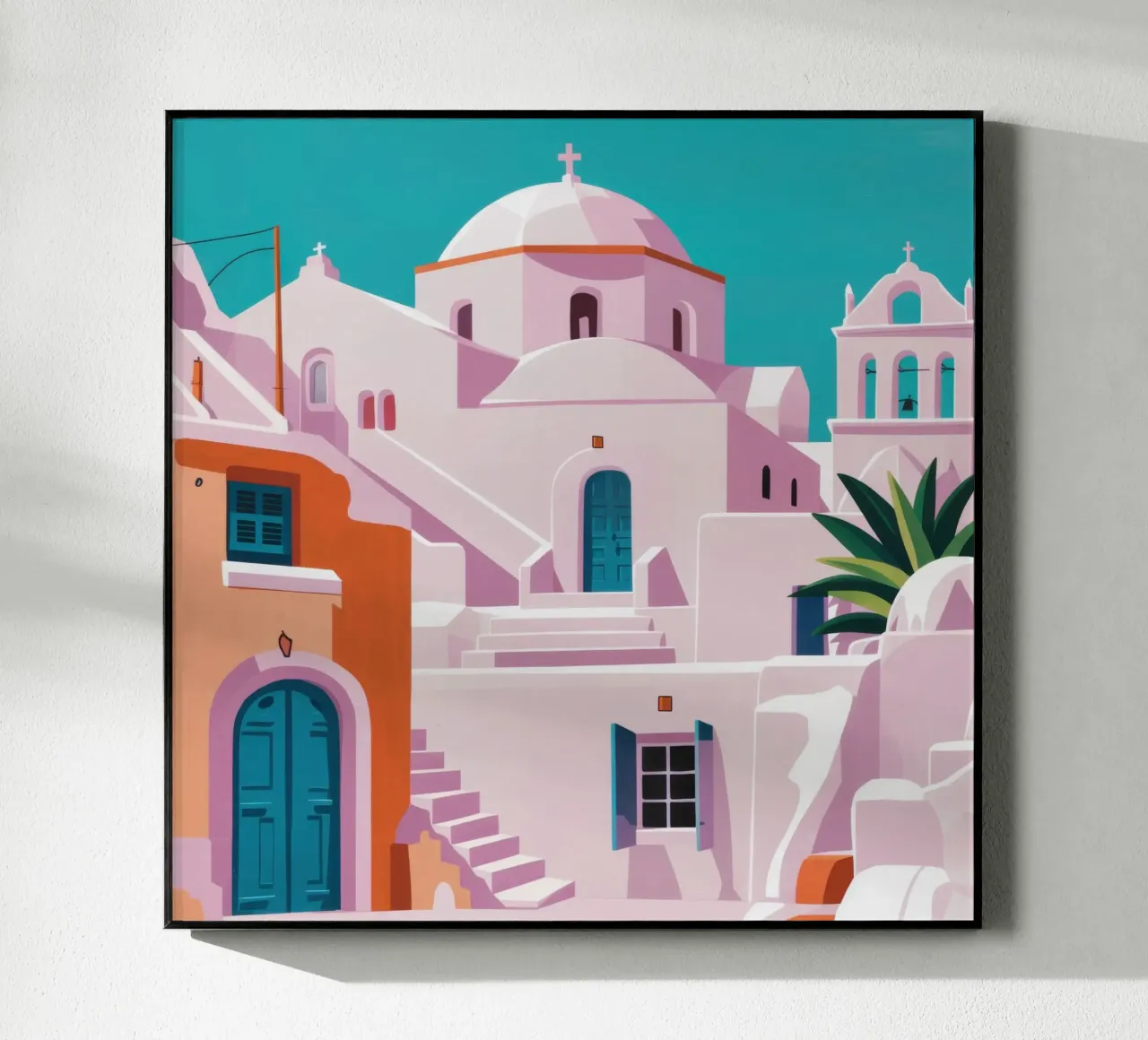 Santorini in Bloom plexiglass da Ink Pulse