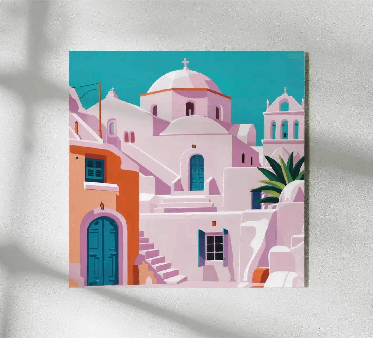 Santorini in Bloom plexiglass da Ink Pulse