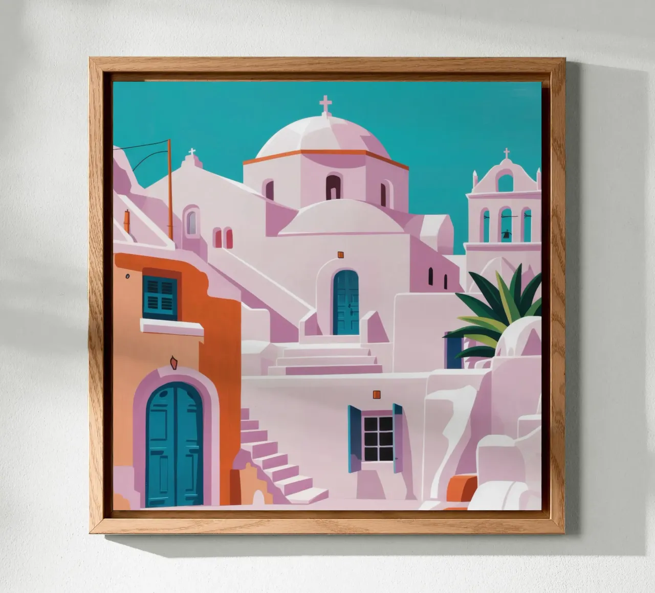 Santorini in Bloom alluminio dibond da Ink Pulse