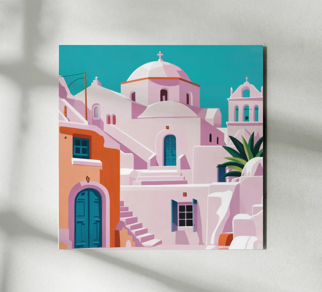 Santorini in Bloom alluminio dibond da Ink Pulse