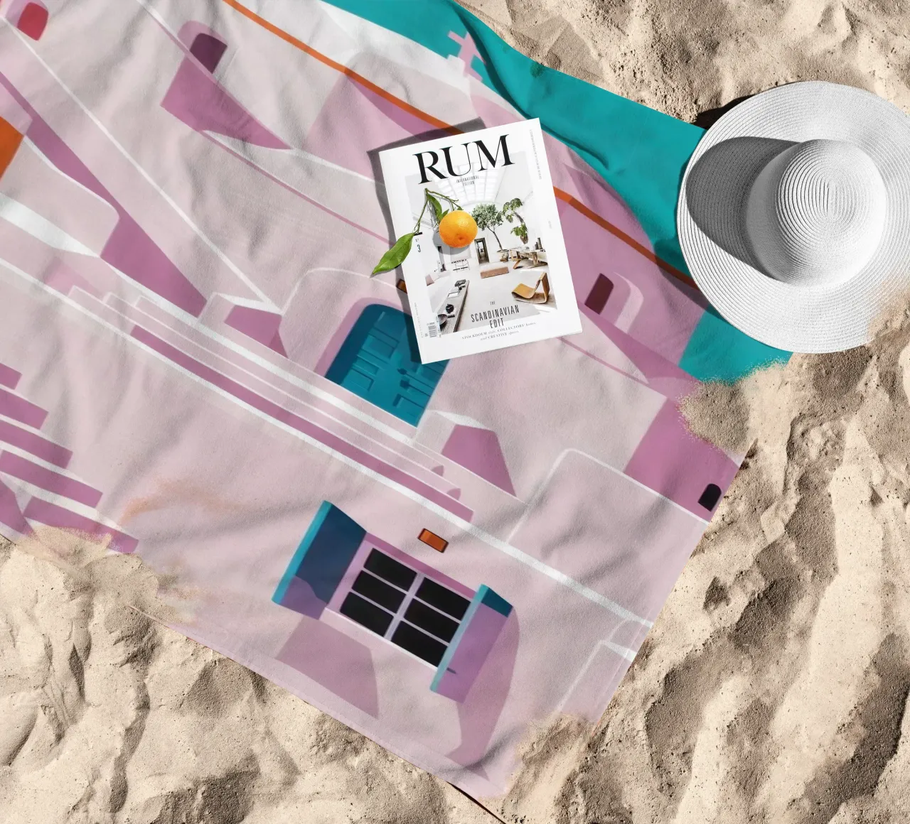 Santorini in Bloom telo mare da Ink Pulse