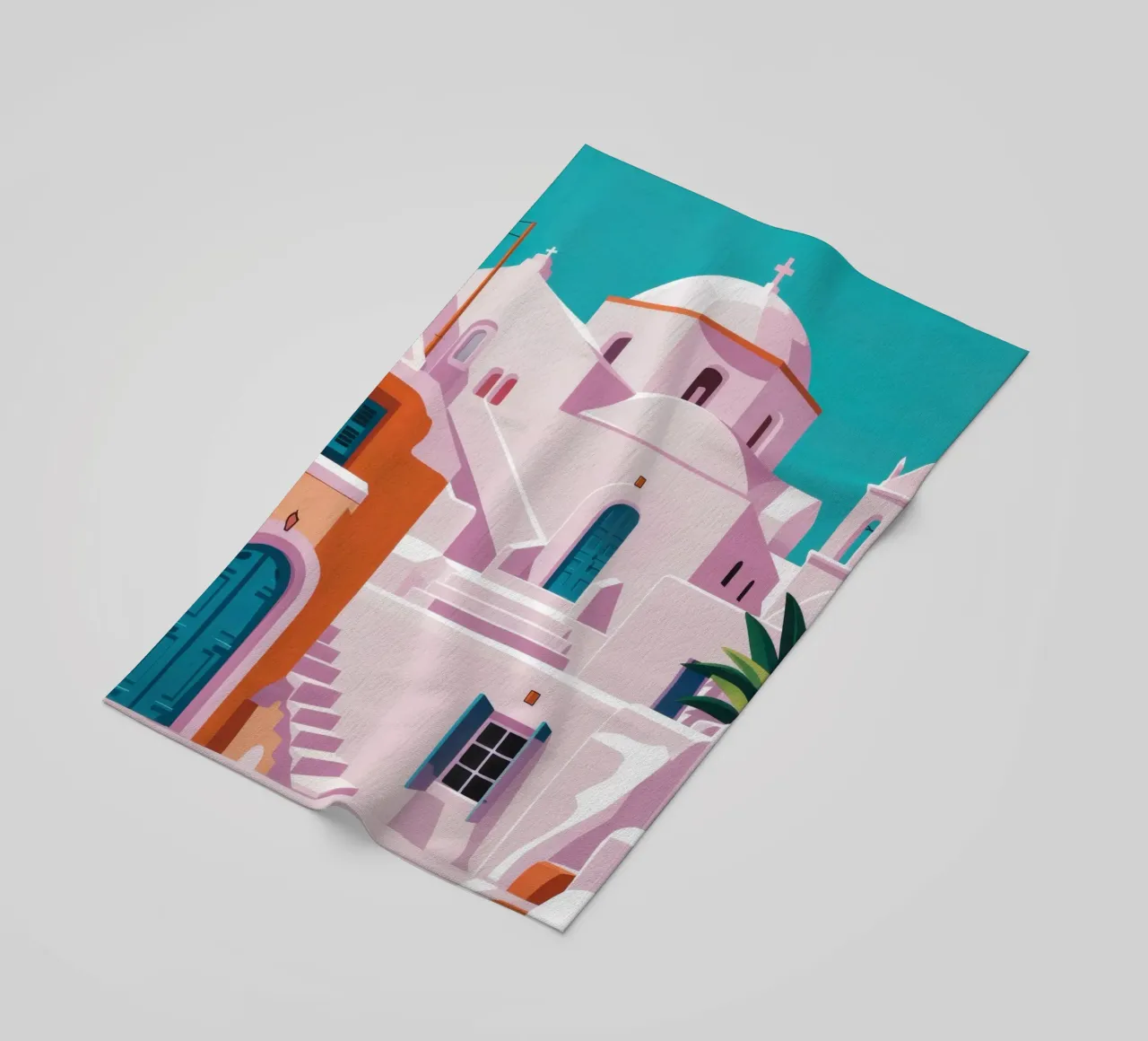 Santorini in Bloom telo mare da Ink Pulse