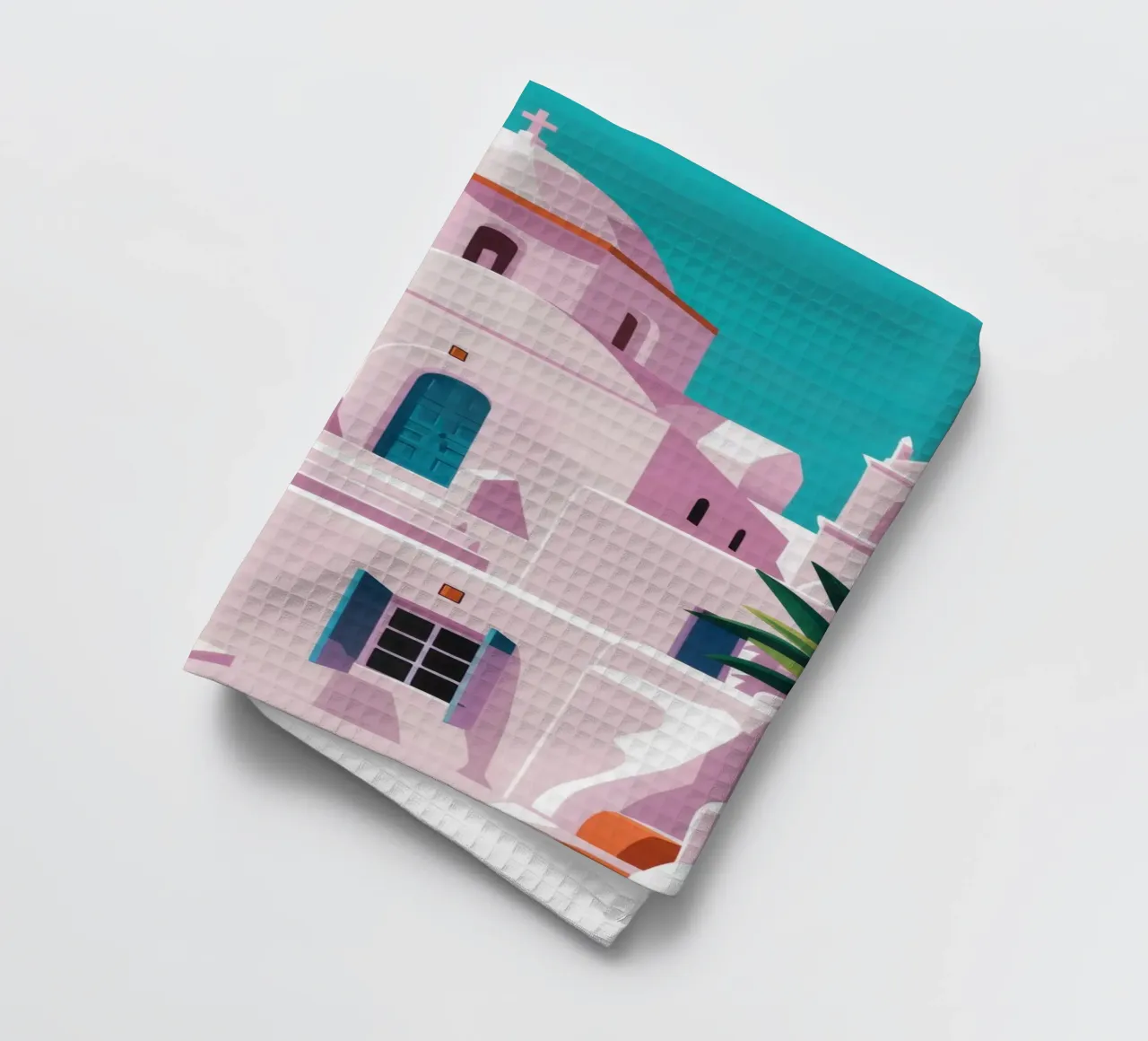 Santorini in Bloom canovaccio da cucina da Ink Pulse