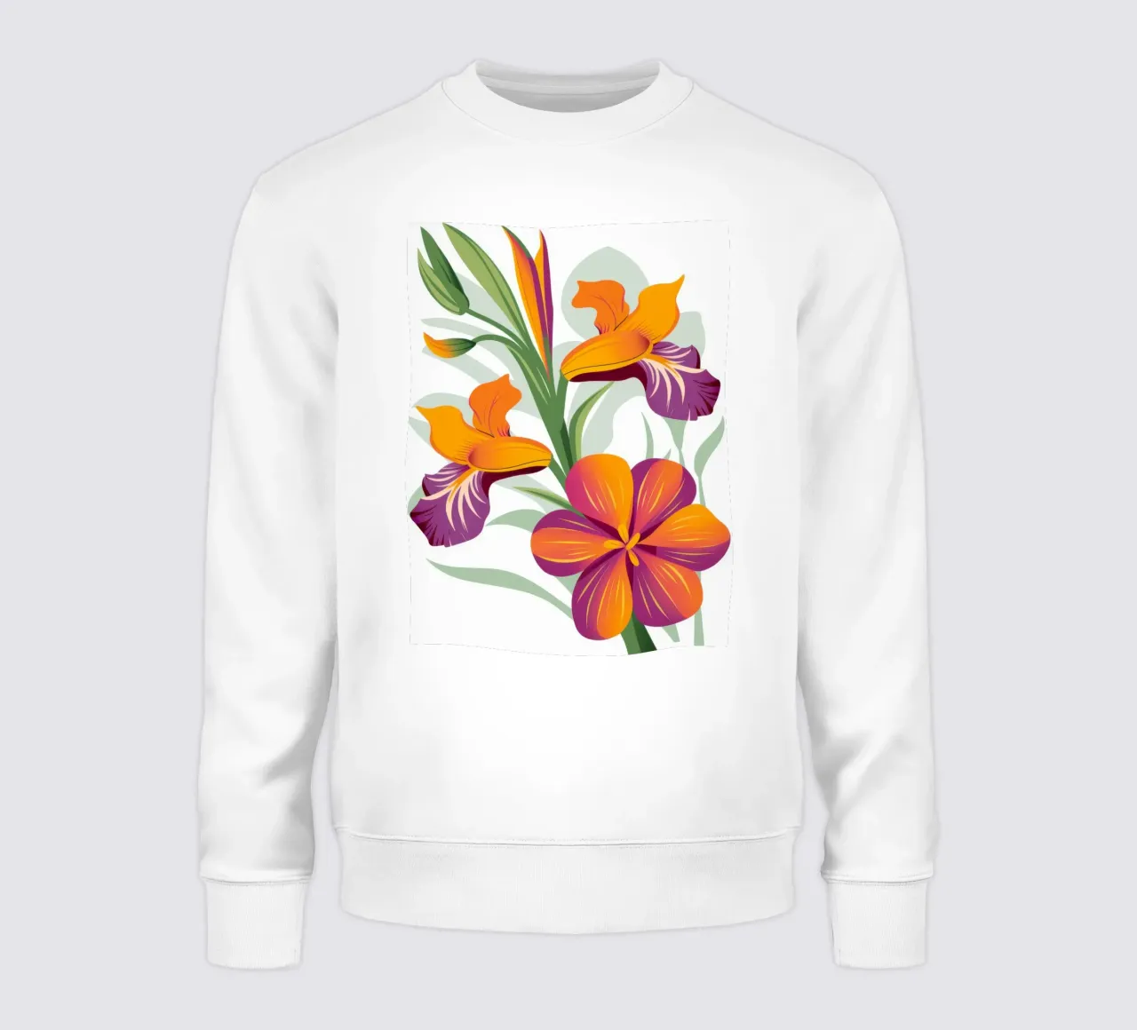 Vibrant Iris Harmony sweatshirt by Flock Reverie