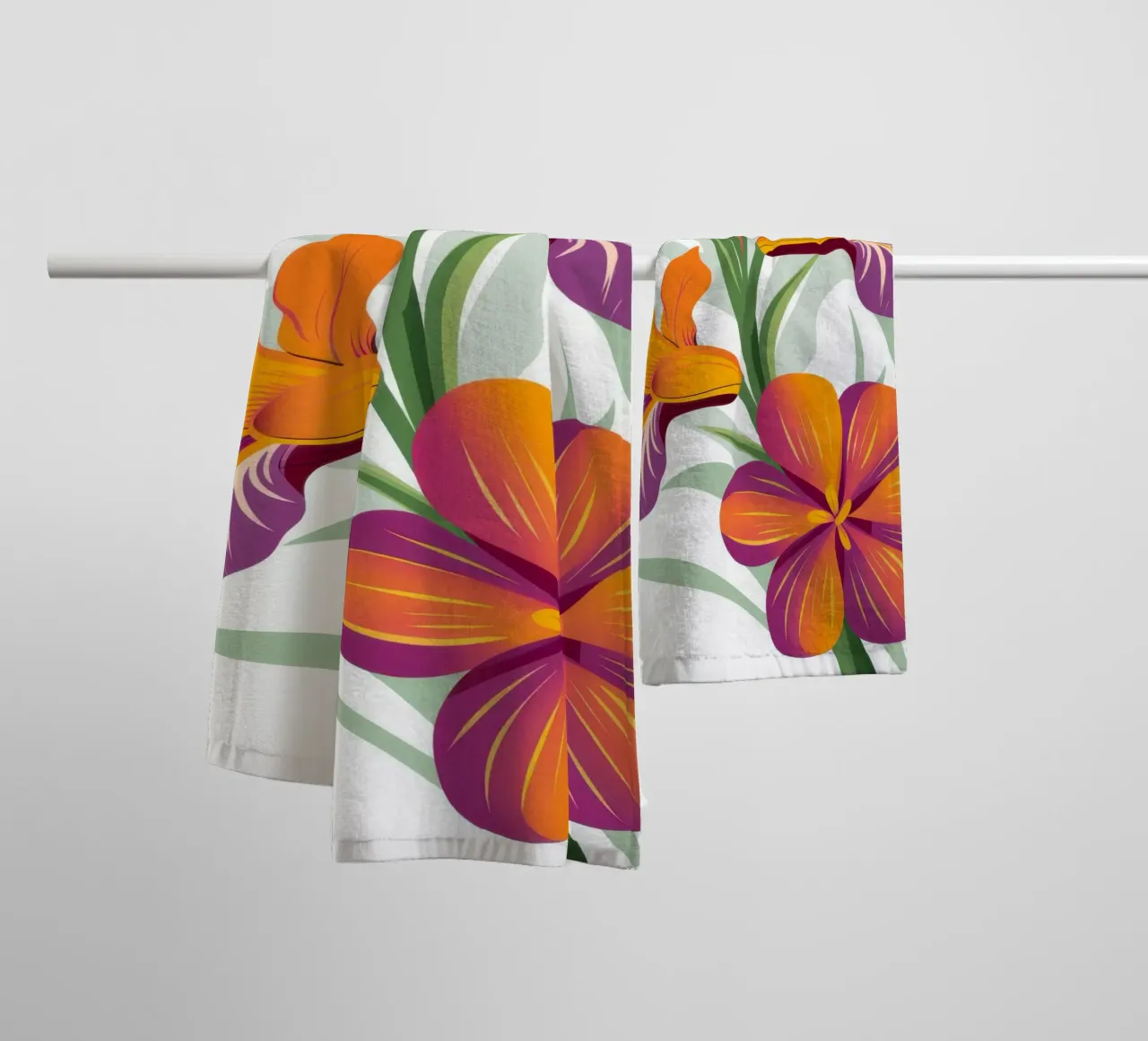 Vibrant Iris Harmony towel by Flock Reverie