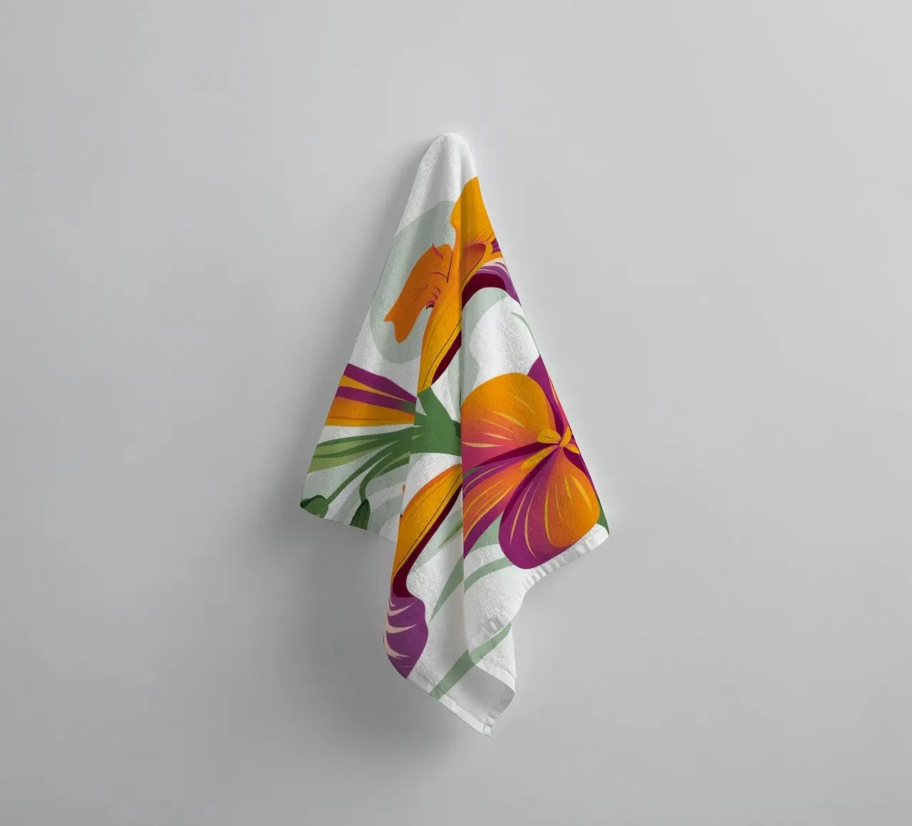 Vibrant Iris Harmony towel by Flock Reverie