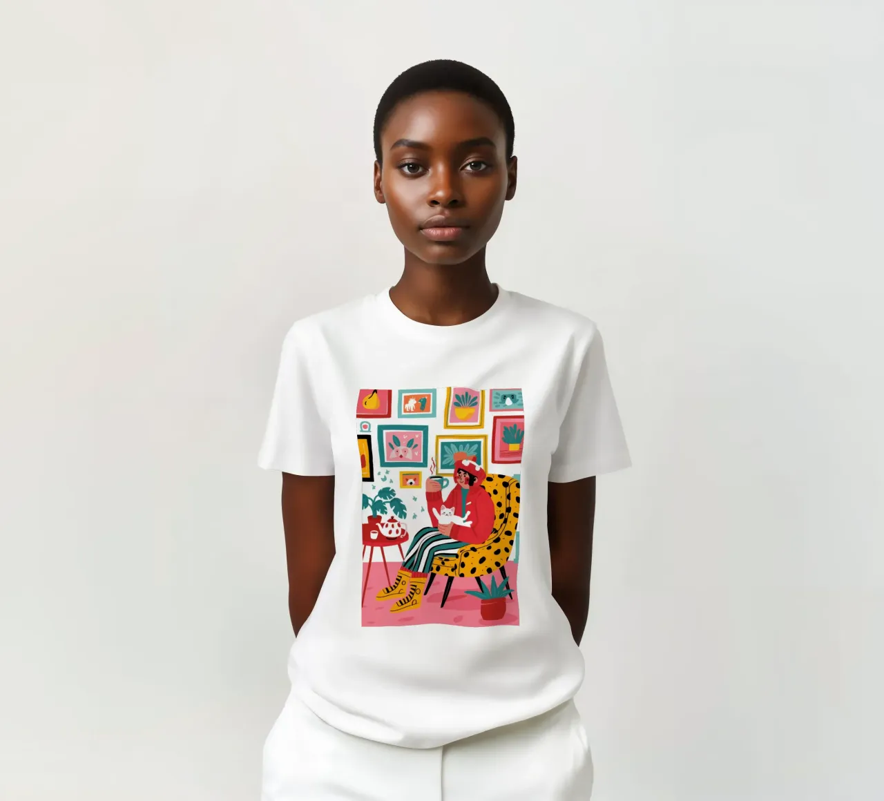 Leopard Chair Reading t-shirt by Reds Jays
