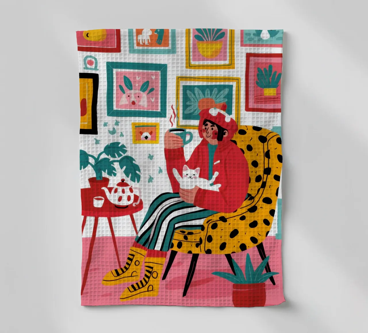 Chaise léopard Lecture torchon de Reds Jays