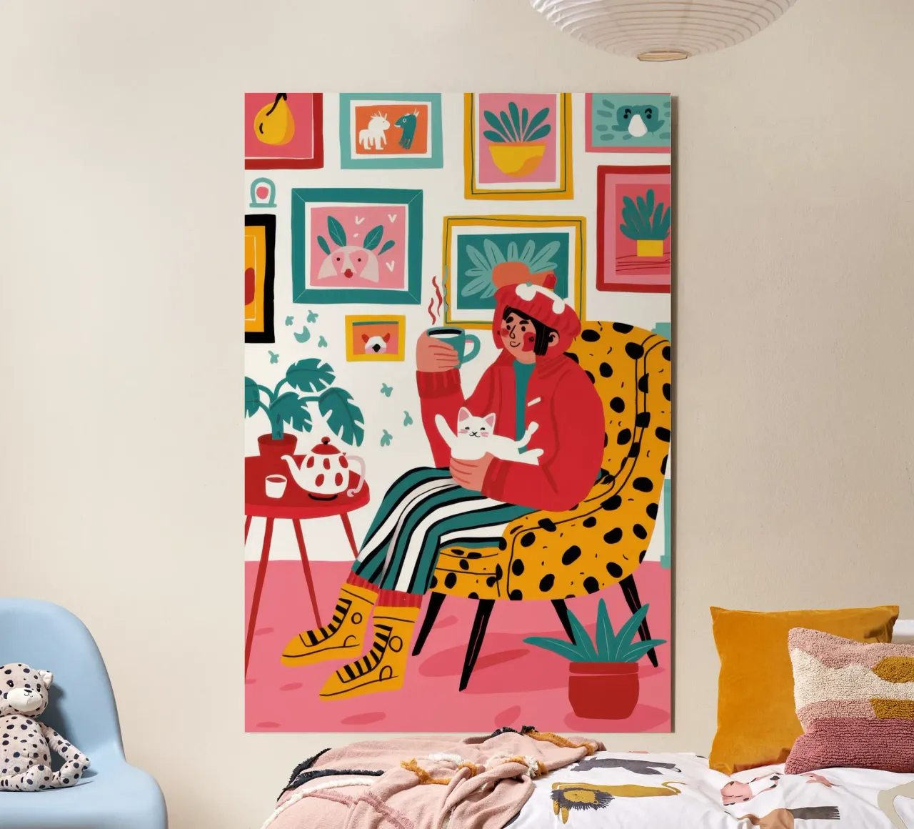 Sedia leopardata Lettura alluminio dibond da Reds Jays