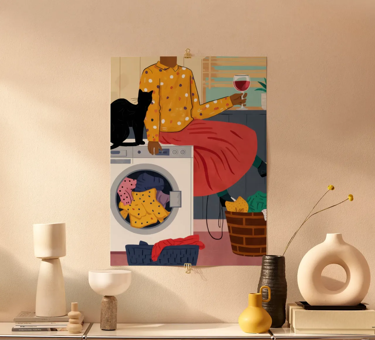 Giornata del bucato cromatico poster con telaio in plastica da Mythy Brush