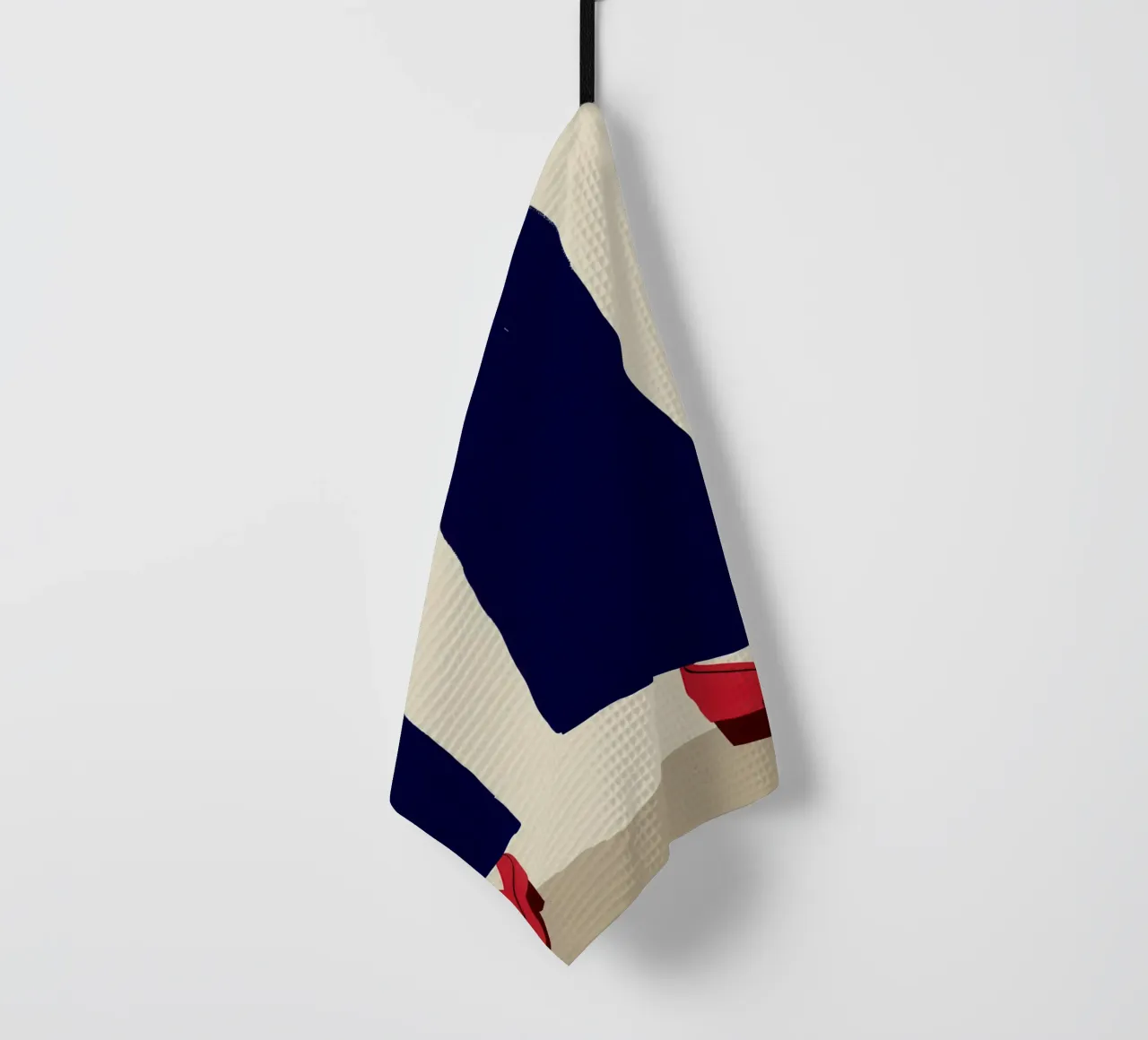 Crimson Step Forward tea towel by Giant Foxs