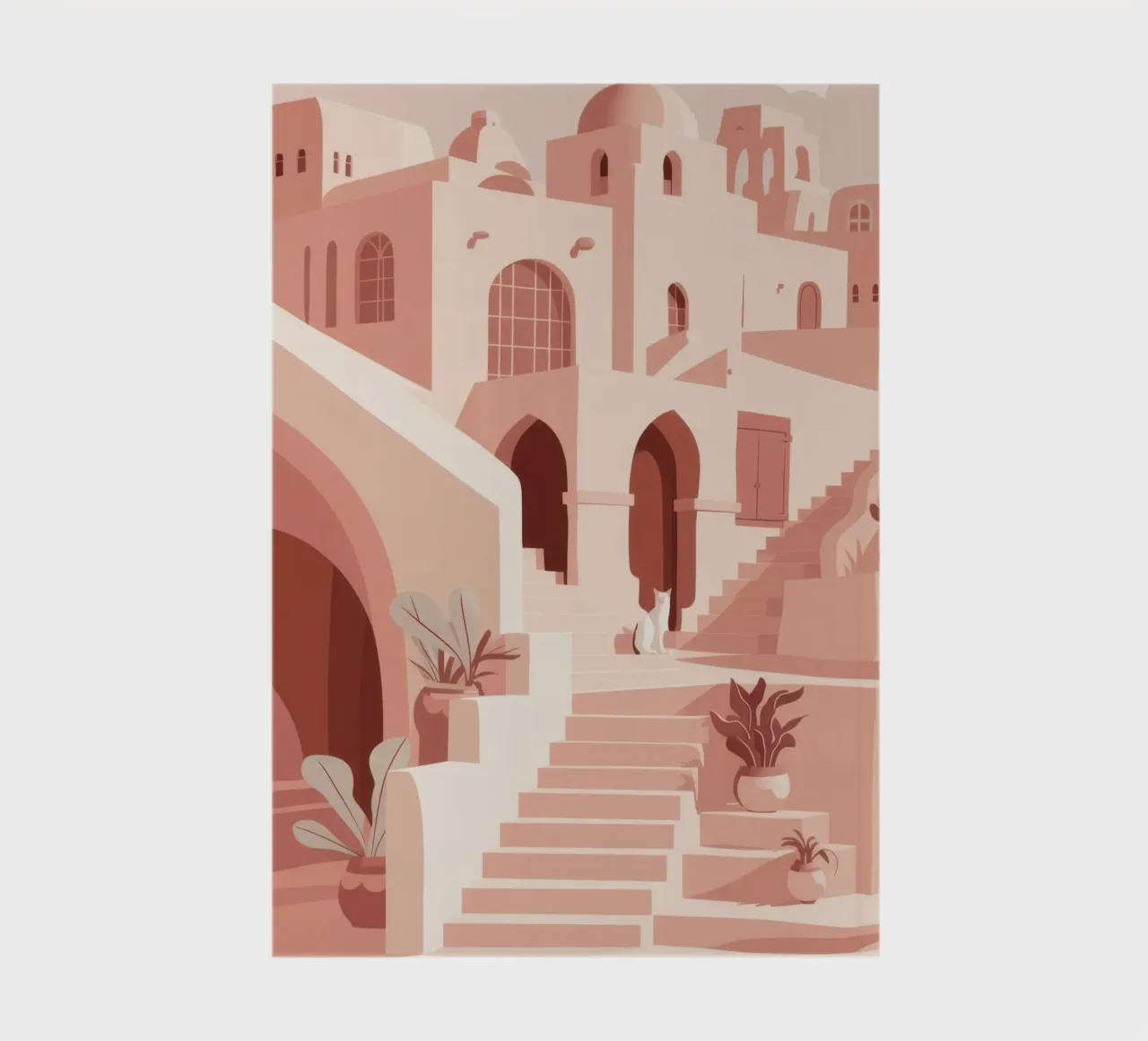 Sunlit Mediterranean Steps notebook by Flock Reverie