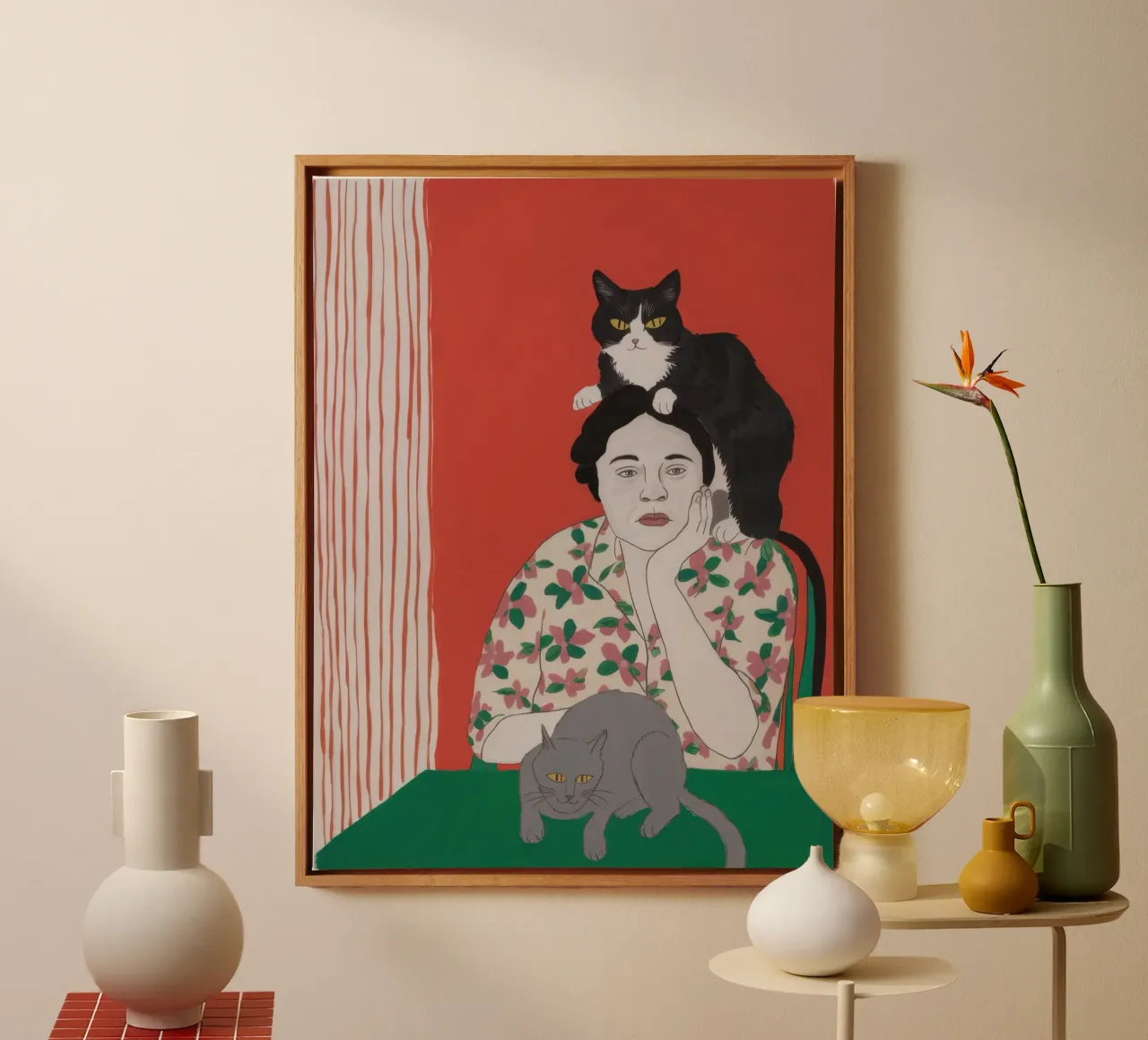Zen and the Art of Cats canvas with Floater frame by Dream Gesso
