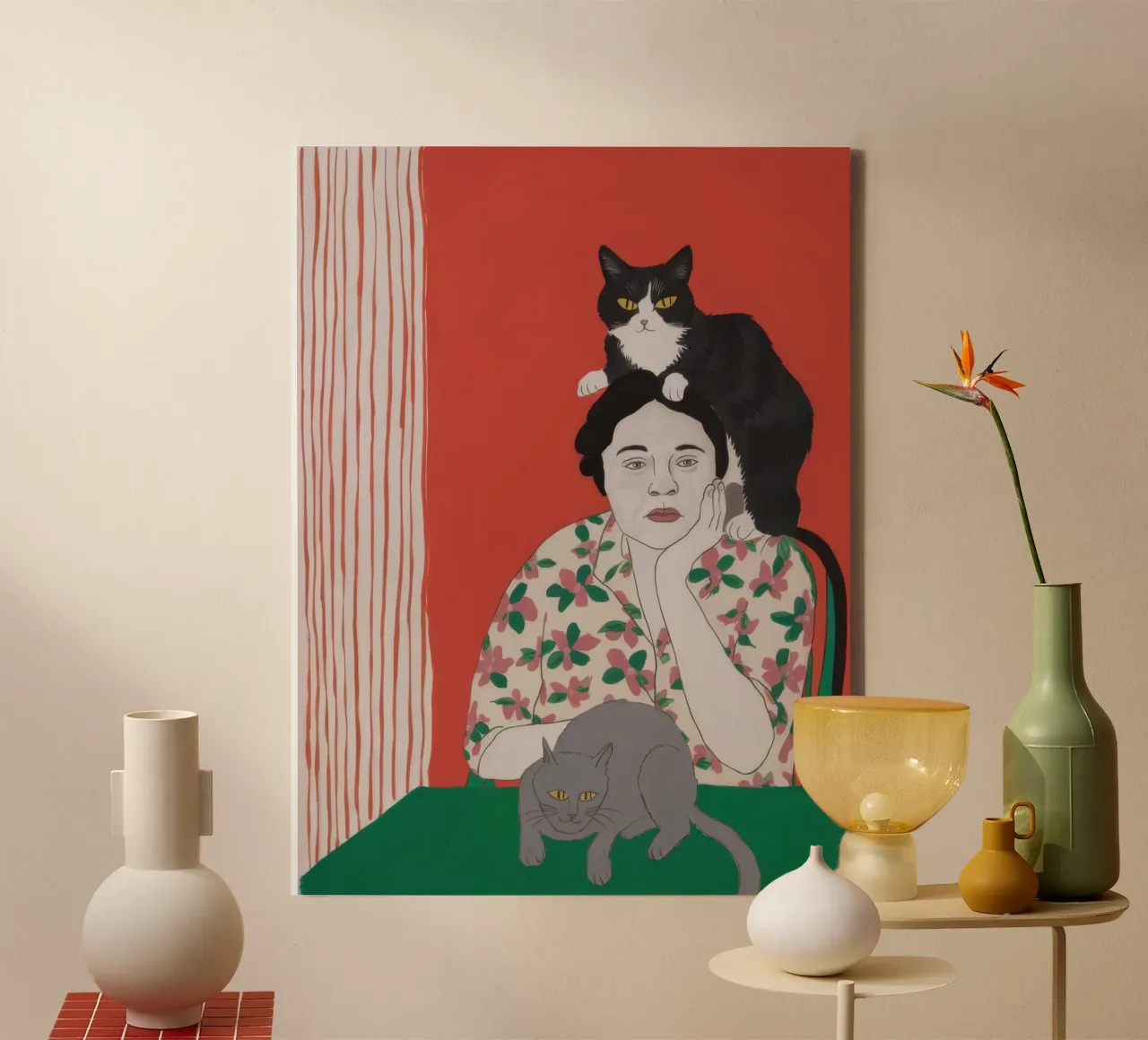 Zen and the Art of Cats canvas with Floater frame by Dream Gesso
