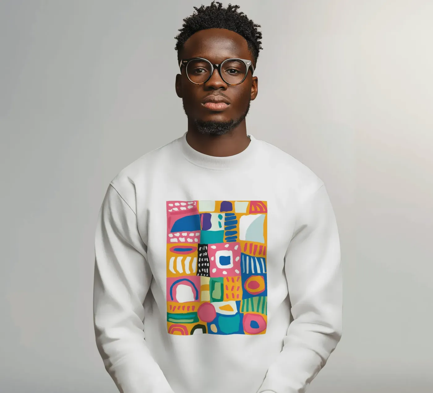 Levendig patchwork van textiel sweatshirt van Reds Jays