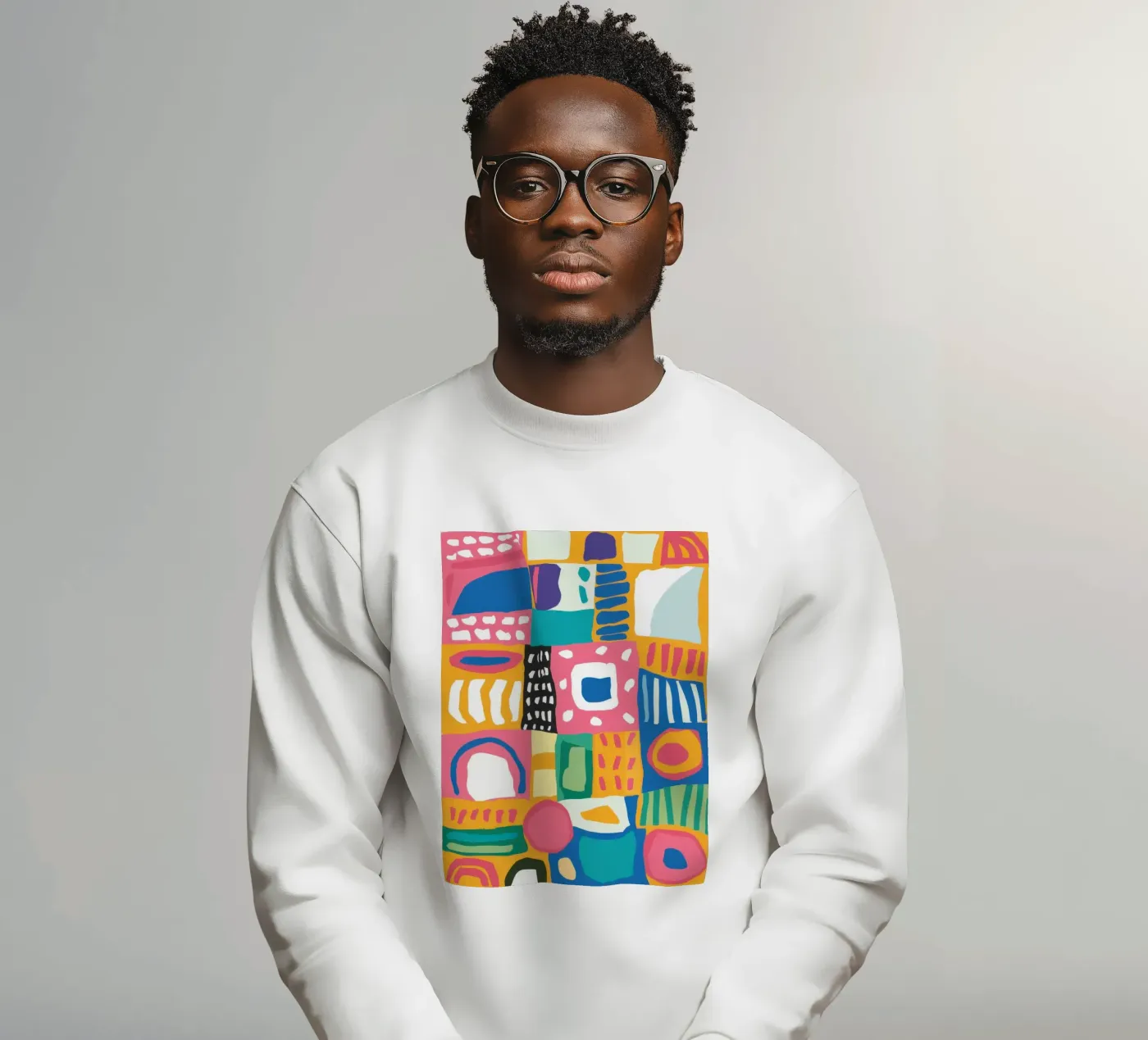 Levendig patchwork van textiel sweatshirt van Reds Jays