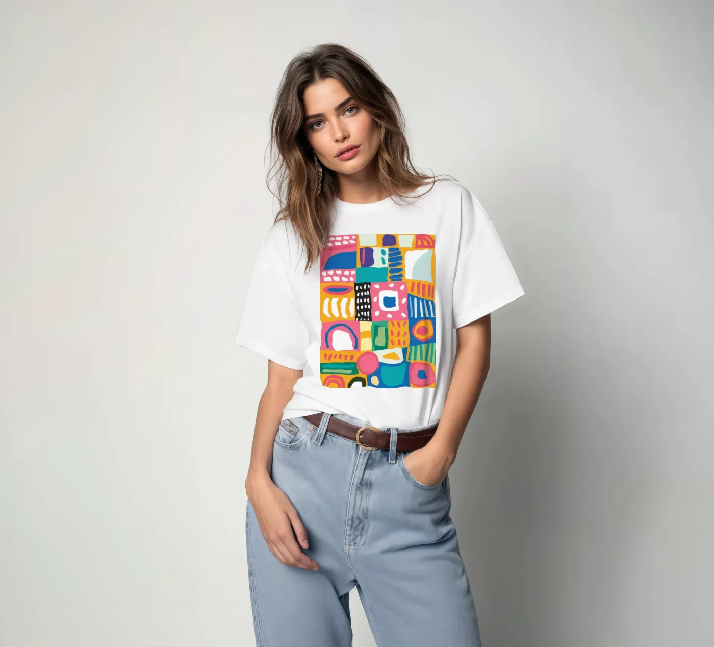 Patchwork tessile vibrante t-shirt da Reds Jays