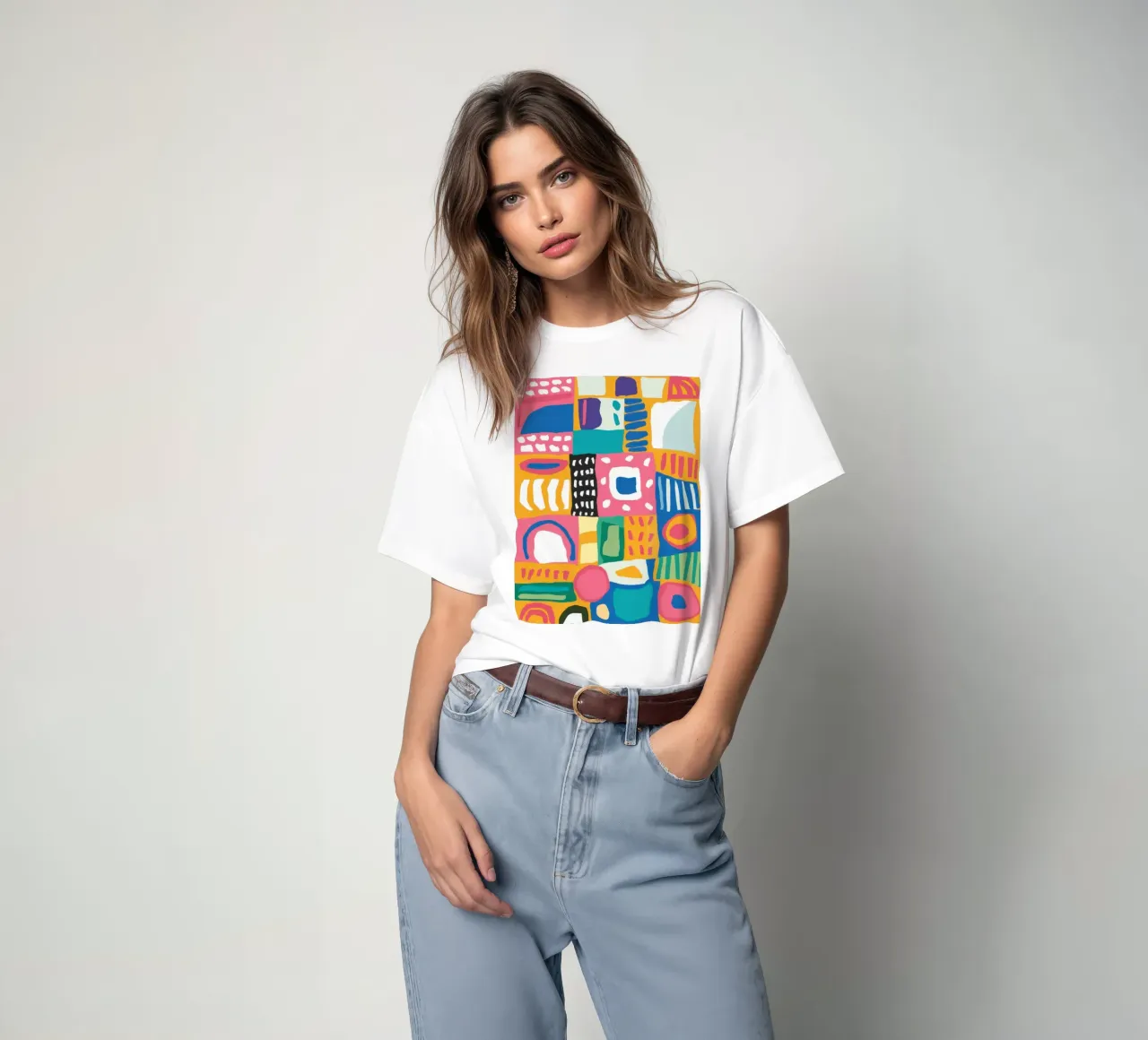 Patchwork tessile vibrante t-shirt da Reds Jays