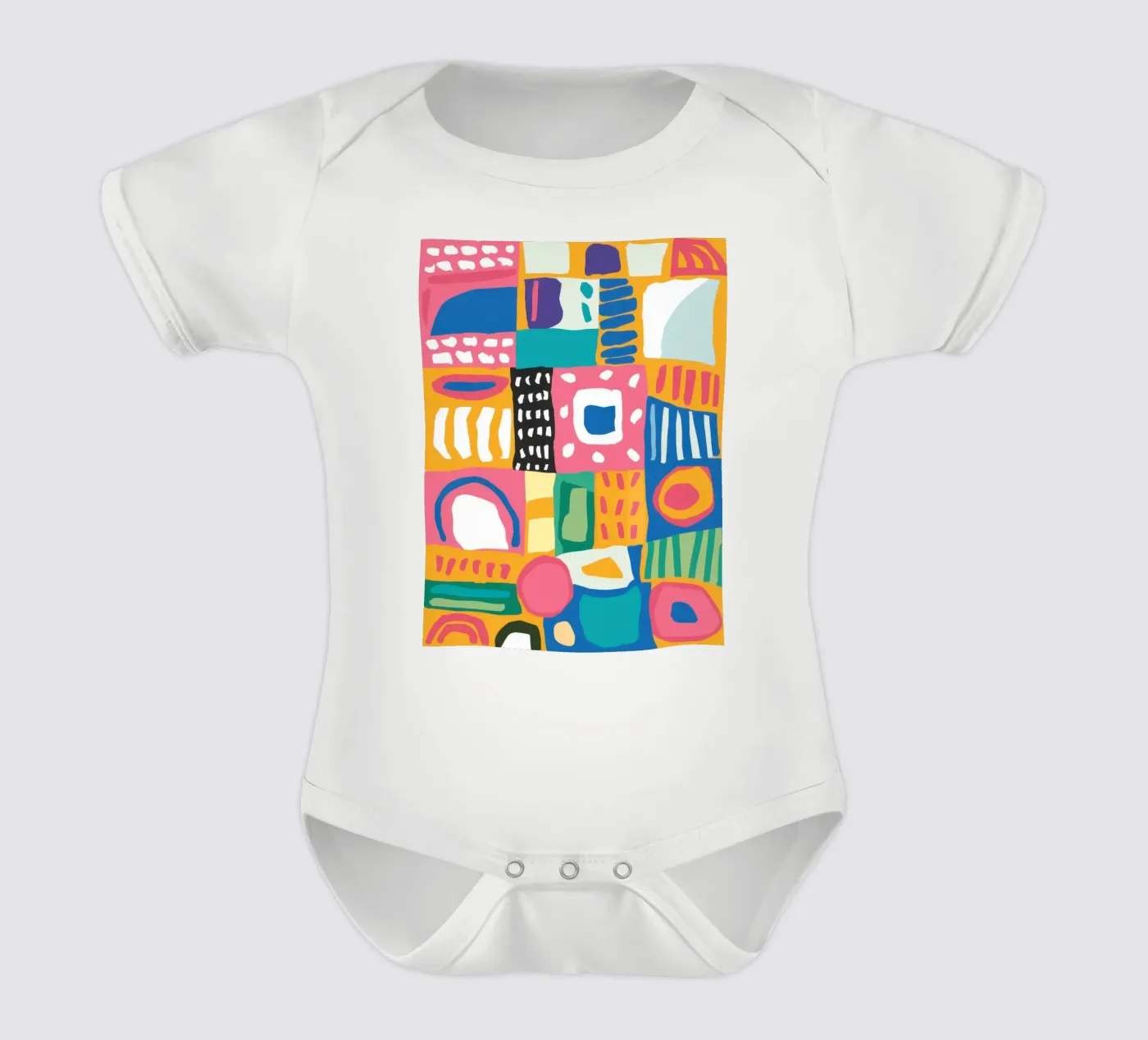 Vibrant Textile Patchwork body bébé de Reds Jays