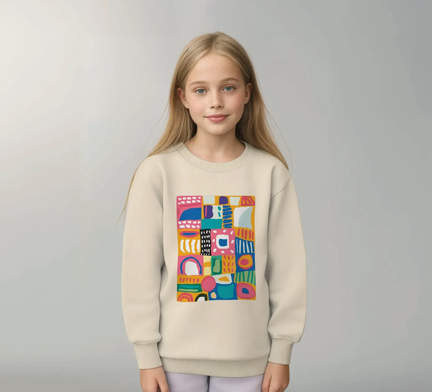 Levendig patchwork van textiel kinder sweatshirt van Reds Jays