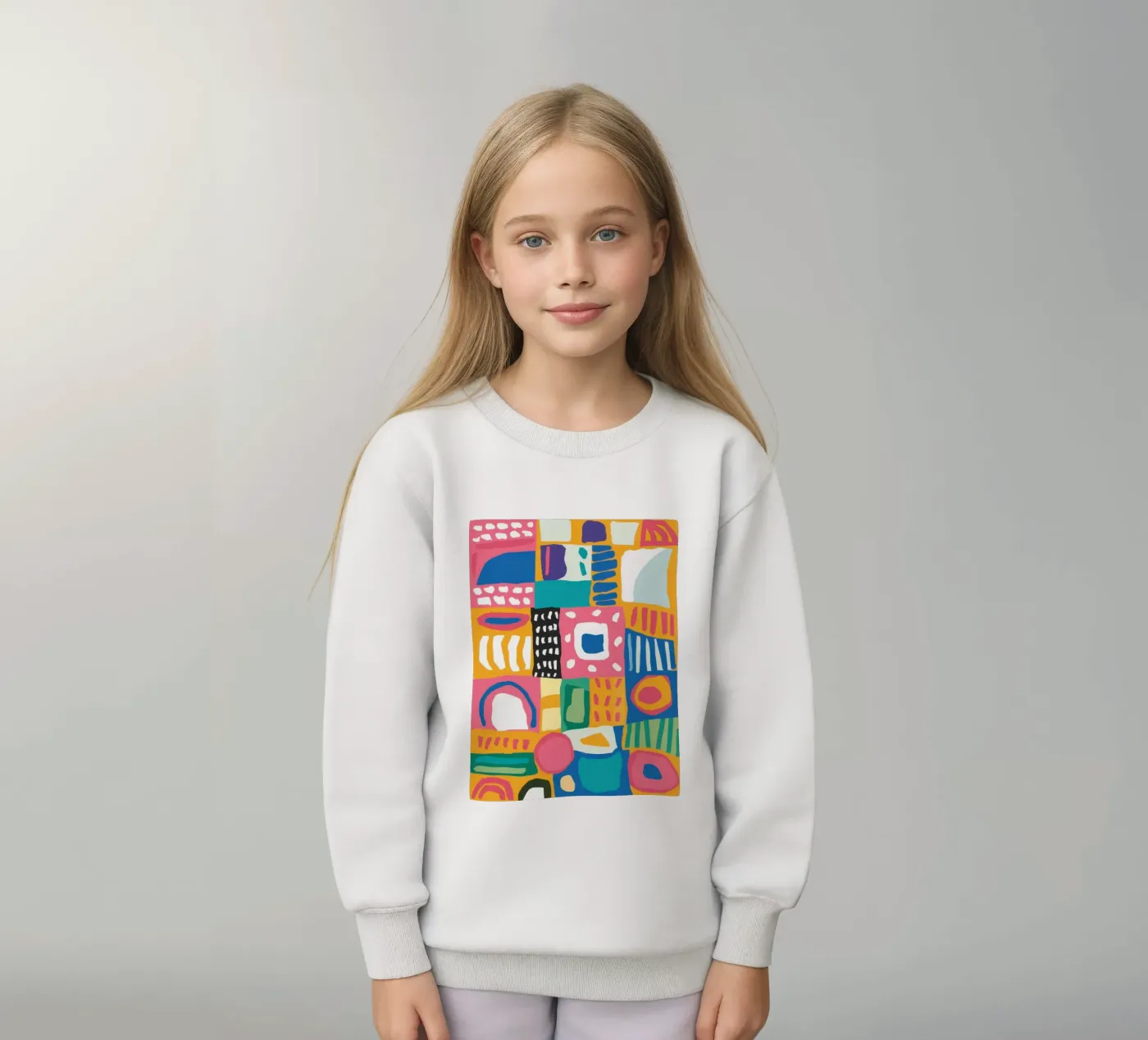 Levendig patchwork van textiel kinder sweatshirt van Reds Jays