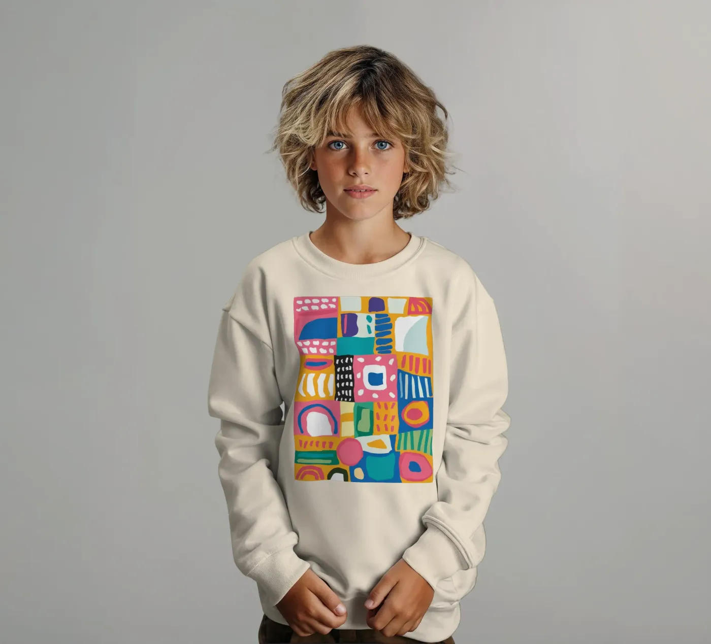 Levendig patchwork van textiel kinder sweatshirt van Reds Jays