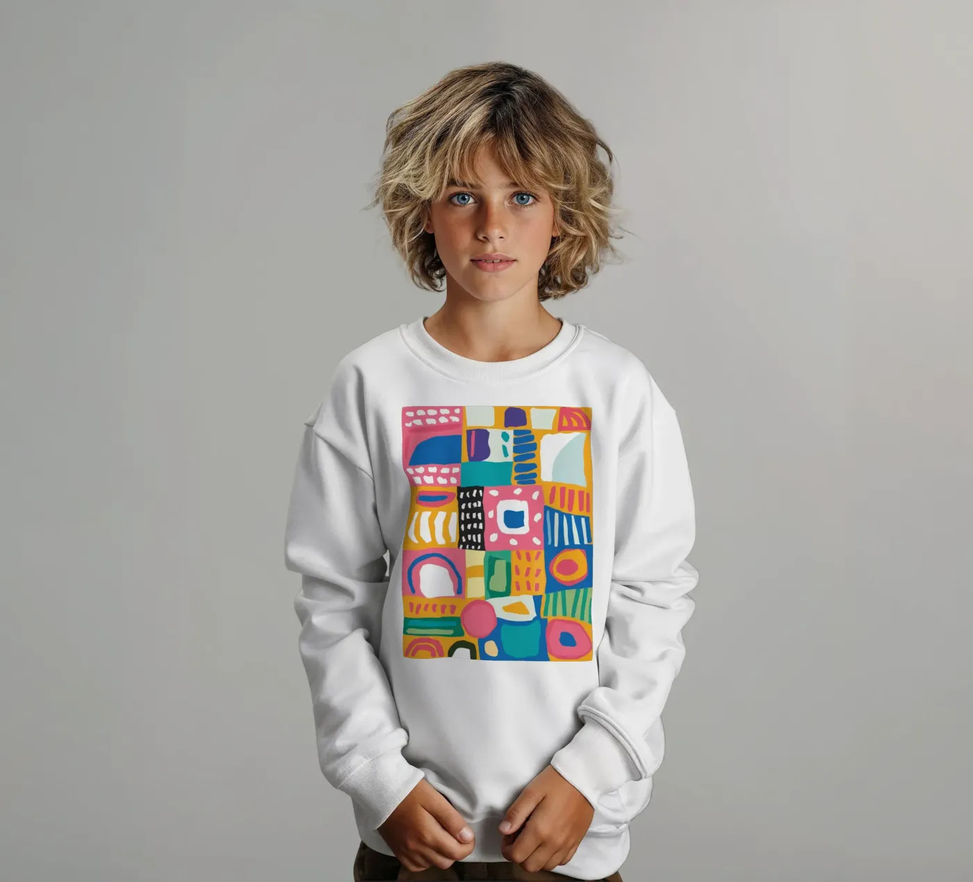 Levendig patchwork van textiel kinder sweatshirt van Reds Jays
