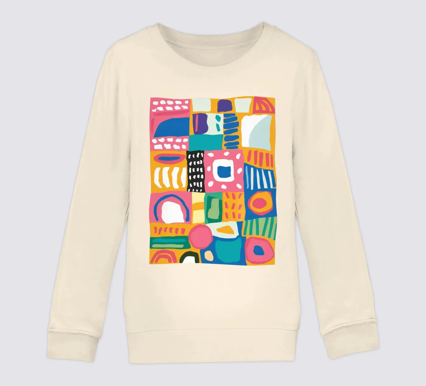 Levendig patchwork van textiel kinder sweatshirt van Reds Jays