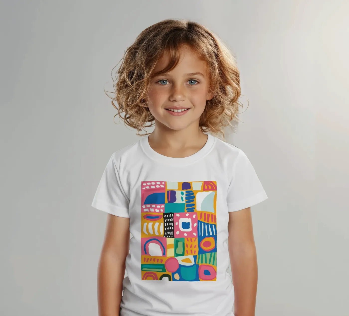 Vibrant Textile Patchwork kids t-shirt by Reds Jays