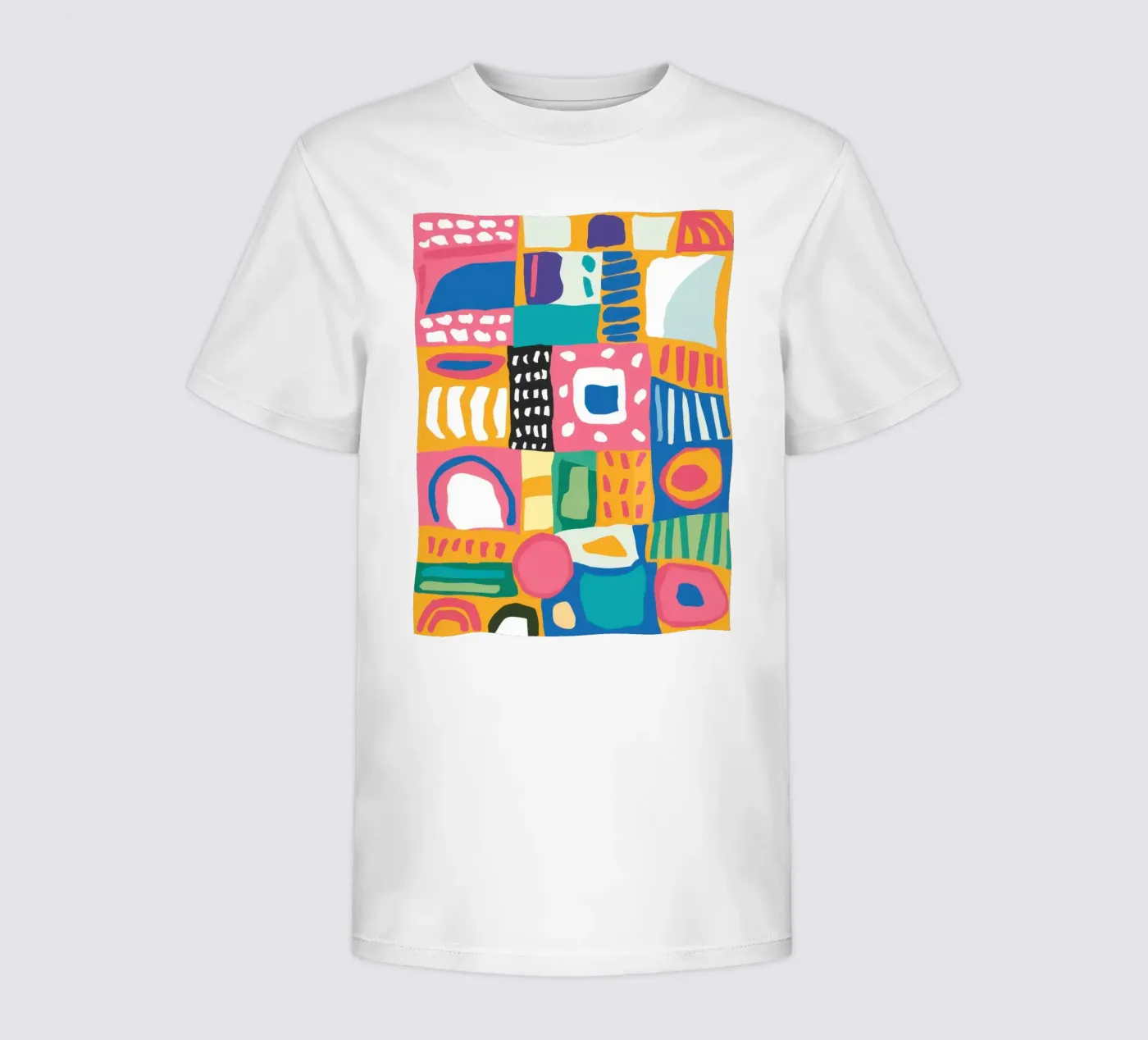 Levendig patchwork van textiel kinder t-shirt van Reds Jays
