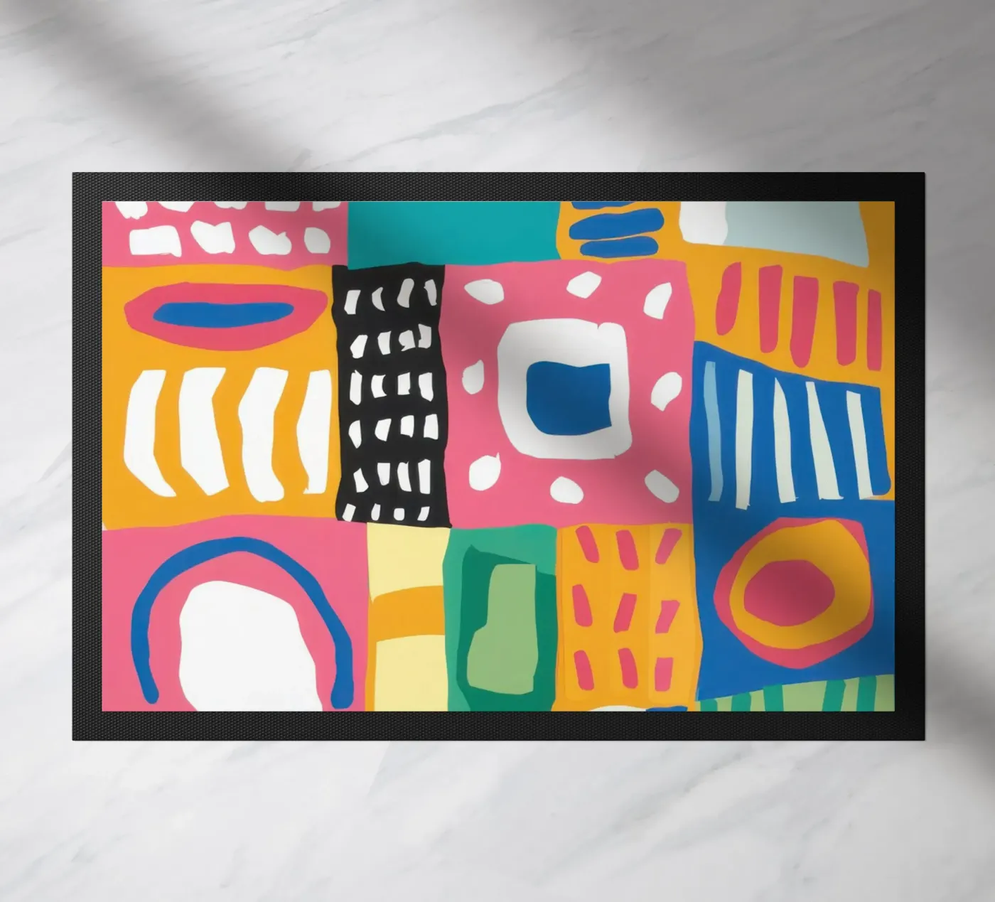 Levendig patchwork van textiel deurmat van Reds Jays